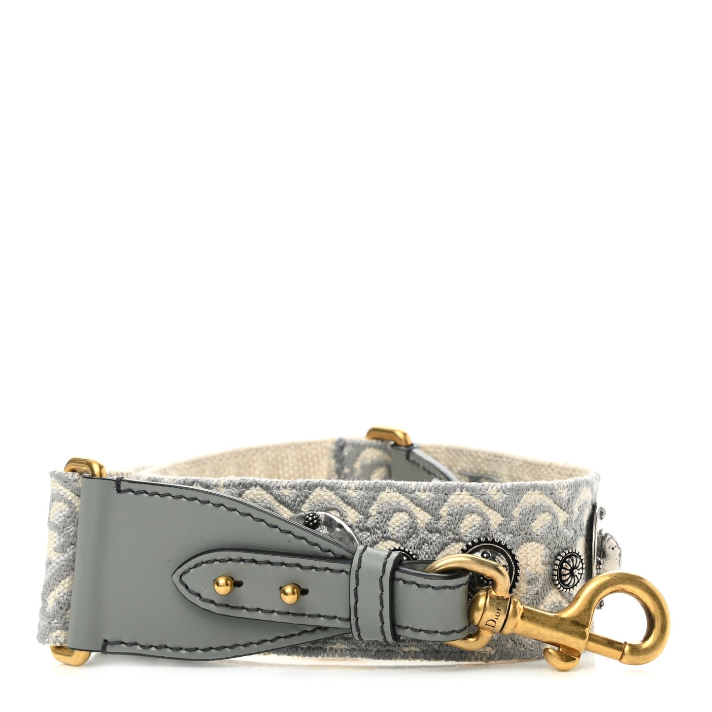 Oblique Studded Shoulder Strap Gris Multicolor