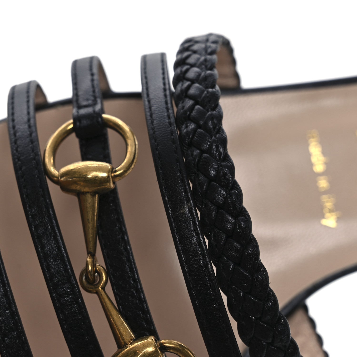 Gucci Malaga Kid Braided Ketty Horsebit Sandals 39 Black 11 of 12