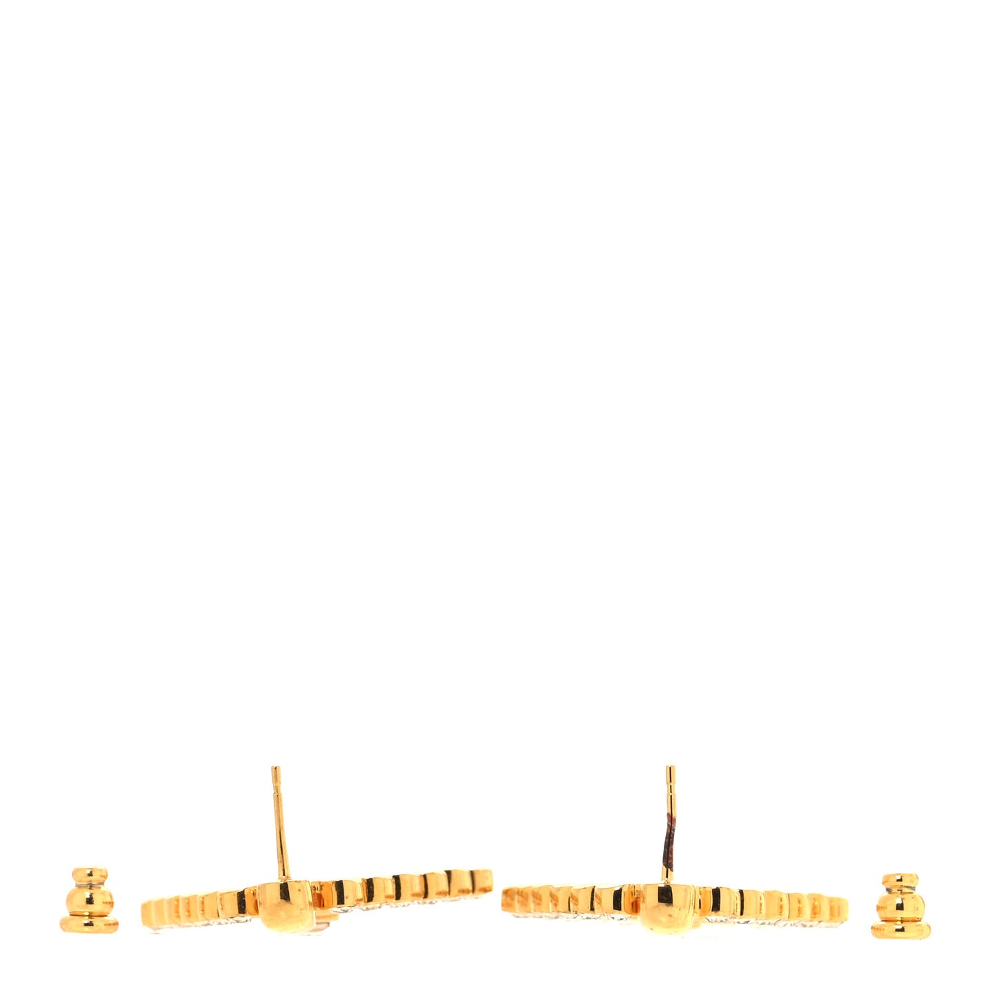 Crystal Diamond CC Earrings Gold