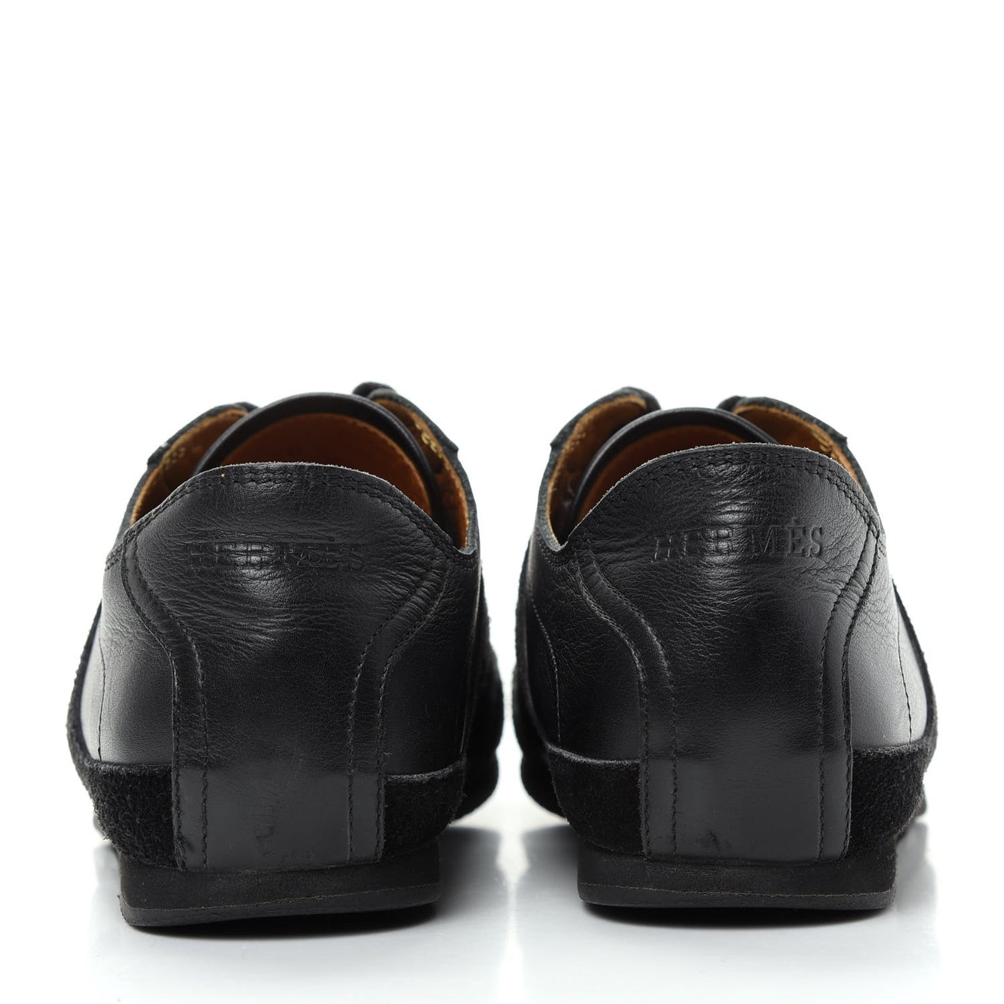 Calfskin Suede Goatskin Mens Tie Break Sneakers 38 Black