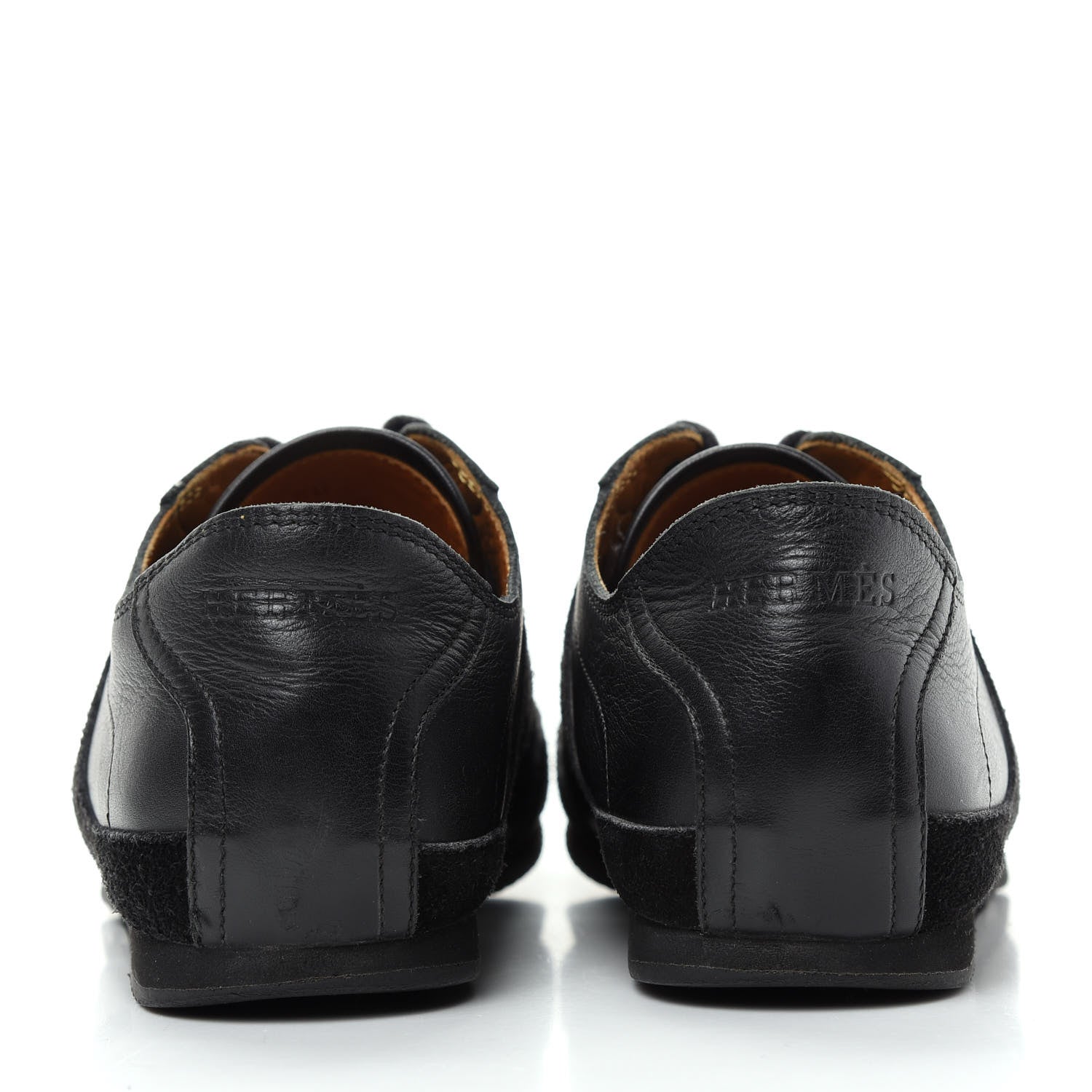 Hermes Calfskin Suede Goatskin Mens Tie Break Sneakers 38 Black 7 of 10