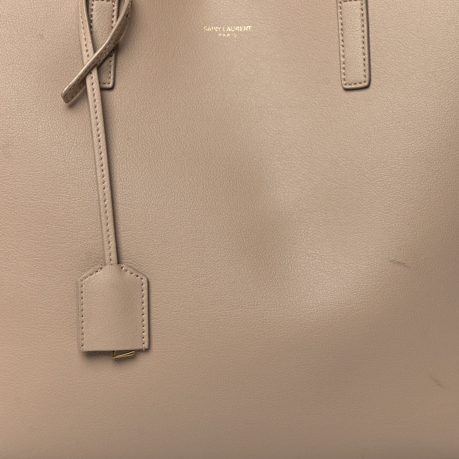 Saint Laurent Calfskin Large Shopping Tote Dark Beige 9 of 11