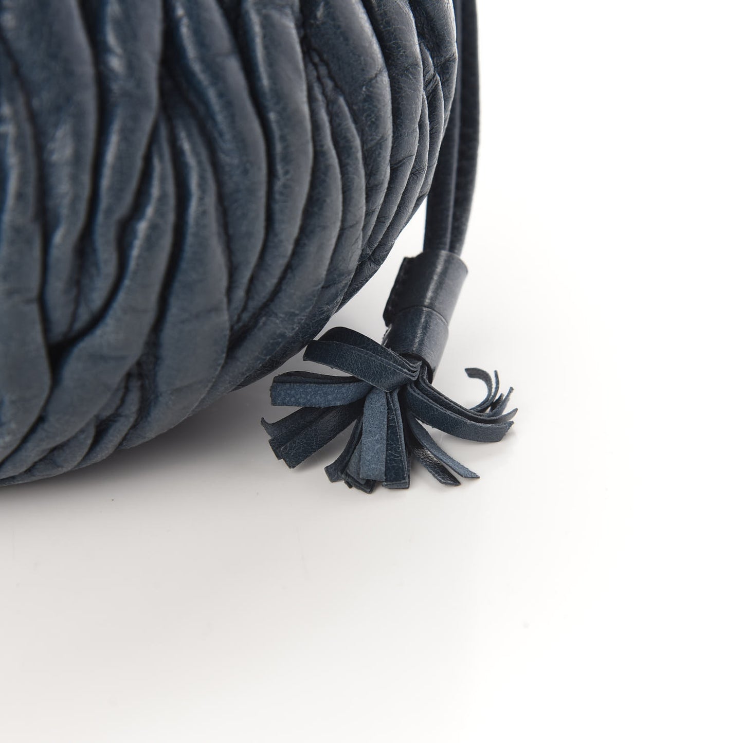 Nappa Matelasse Small Bucket Bag Denim
