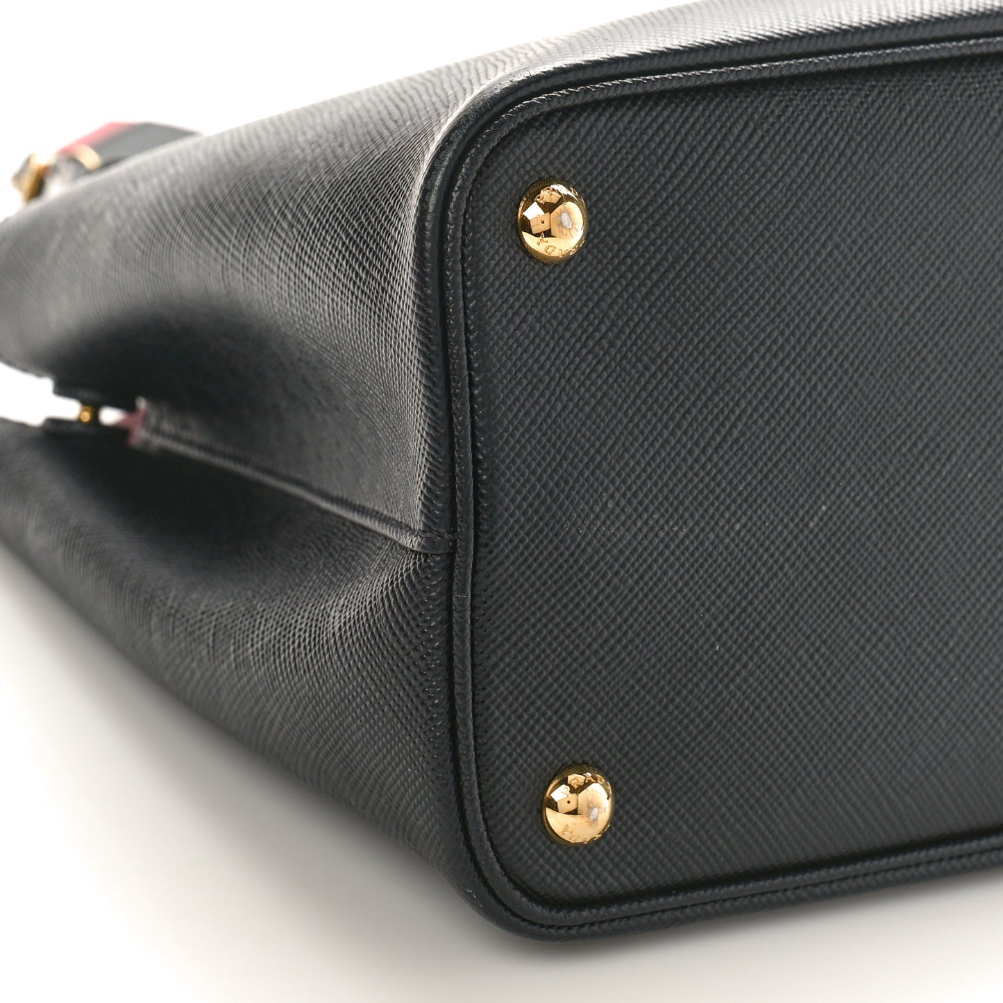 Saffiano Cuir Small Double Bag Black Fuoco
