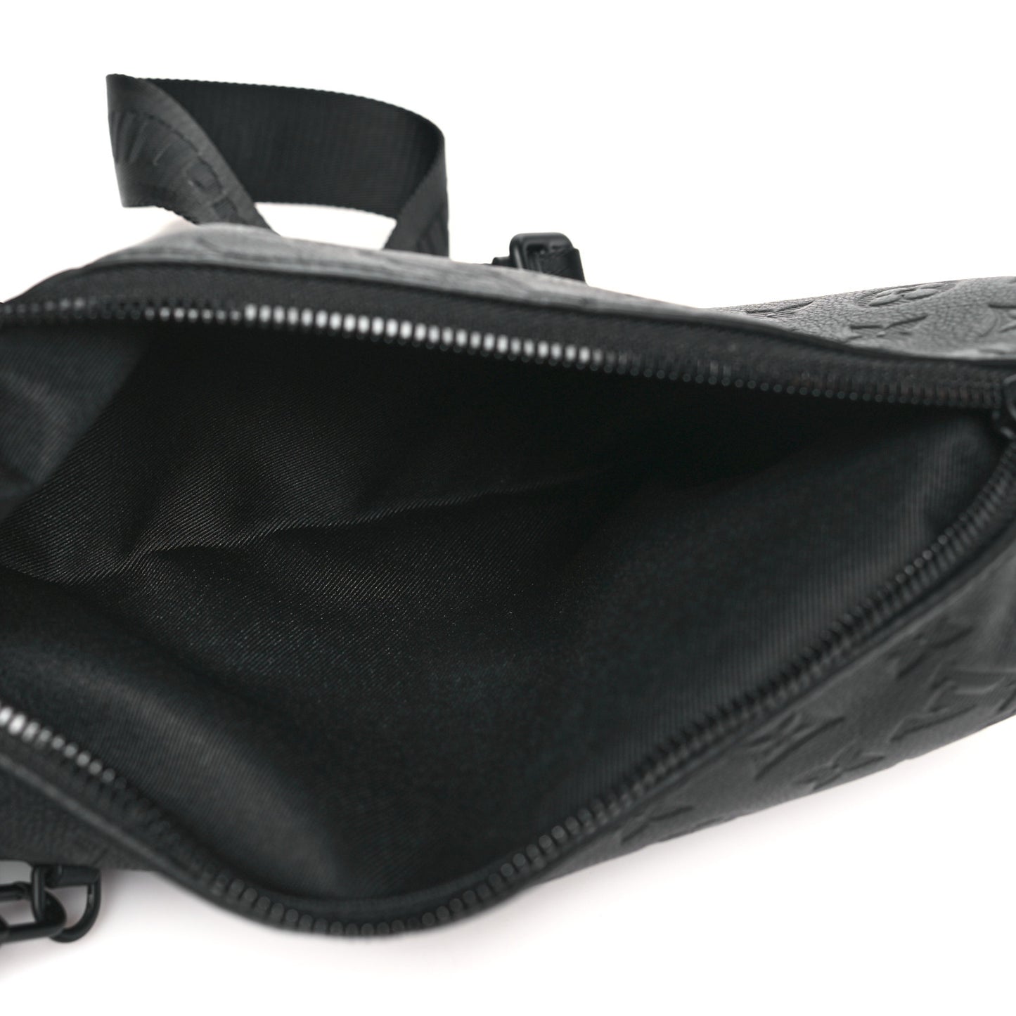 Calfskin Shadow Monogram Duo Slingbag Black