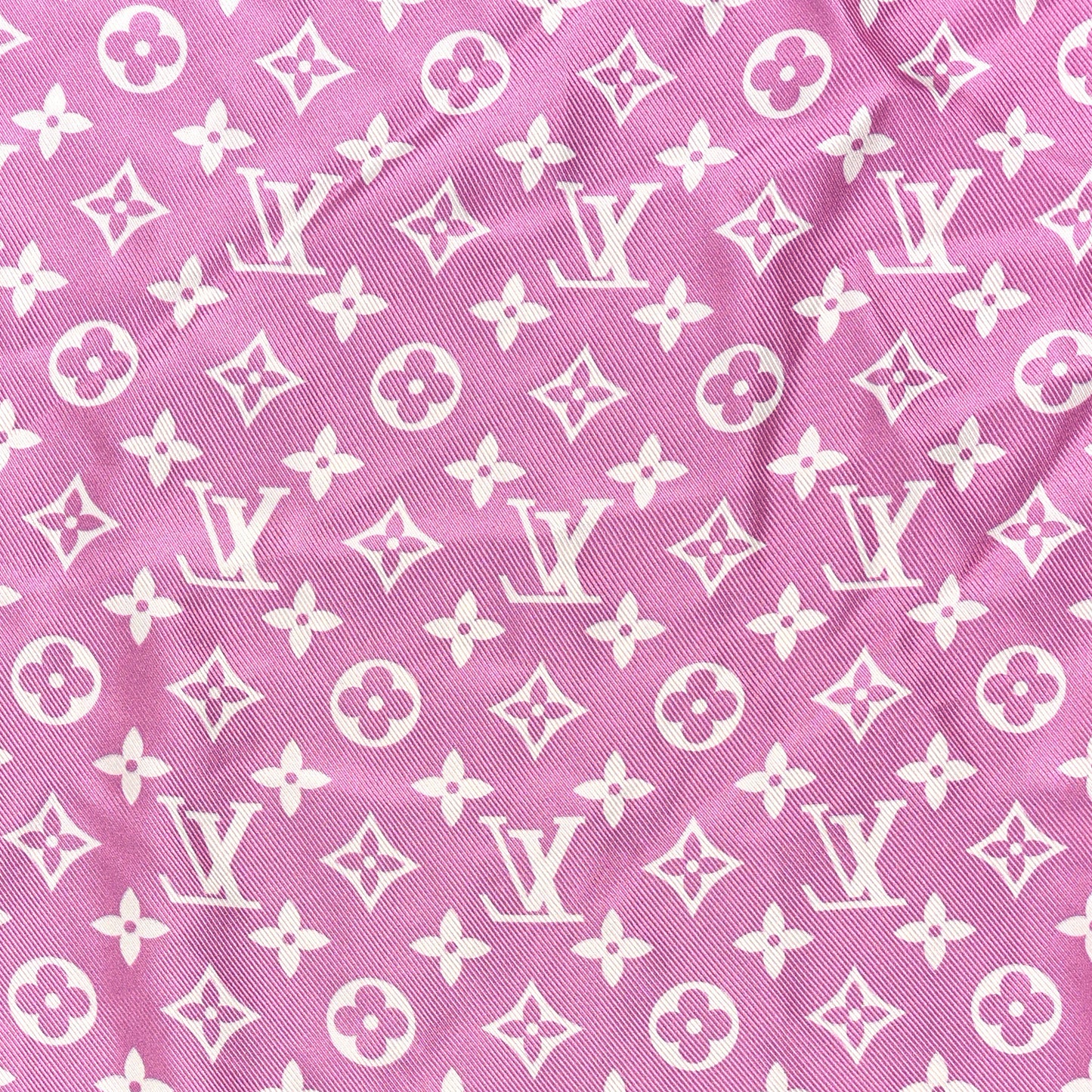 Silk Monogram Square Scarf Purple Pink