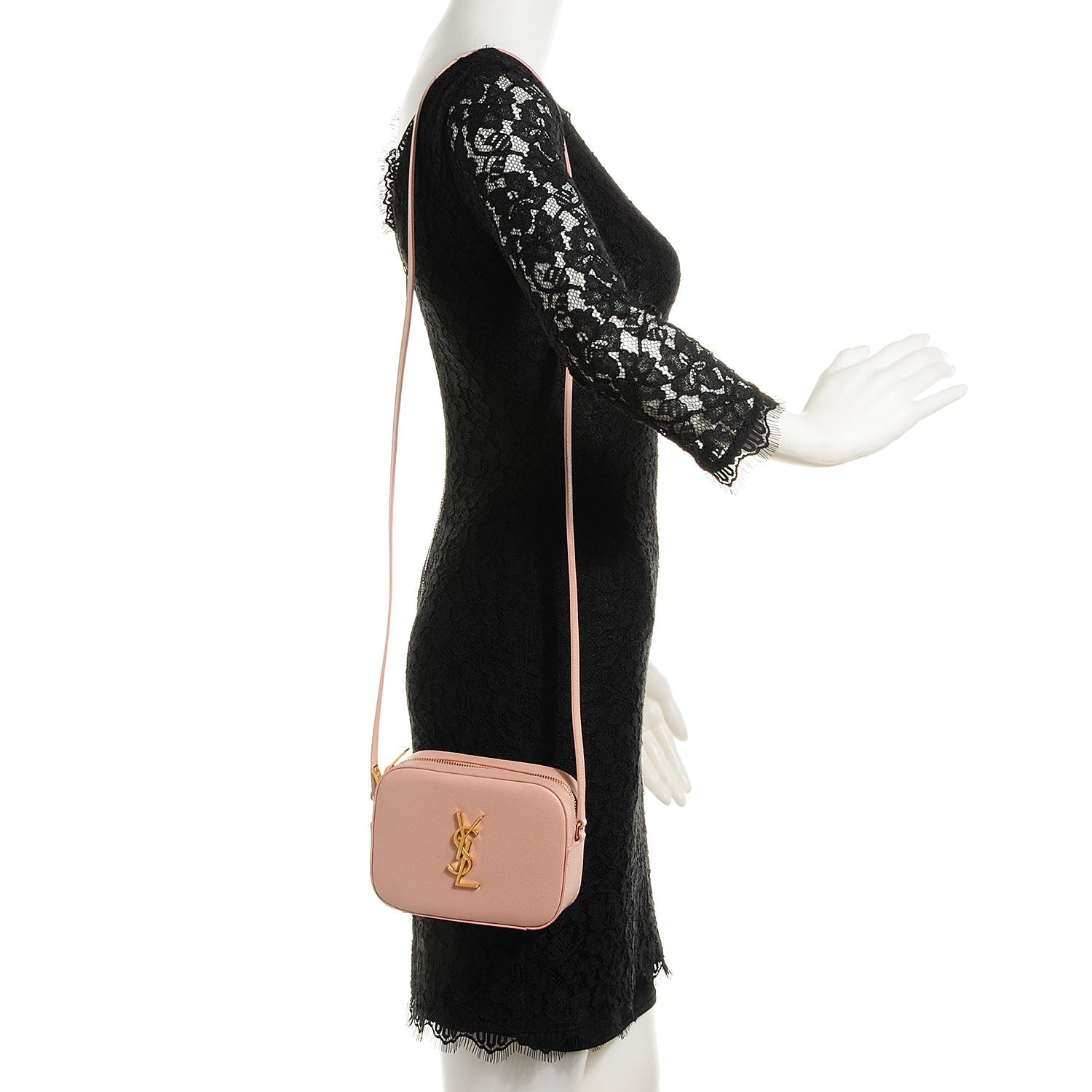 Saint Laurent Grain De Poudre Small Classic Monogram Camera Bag Blush 2 of 9