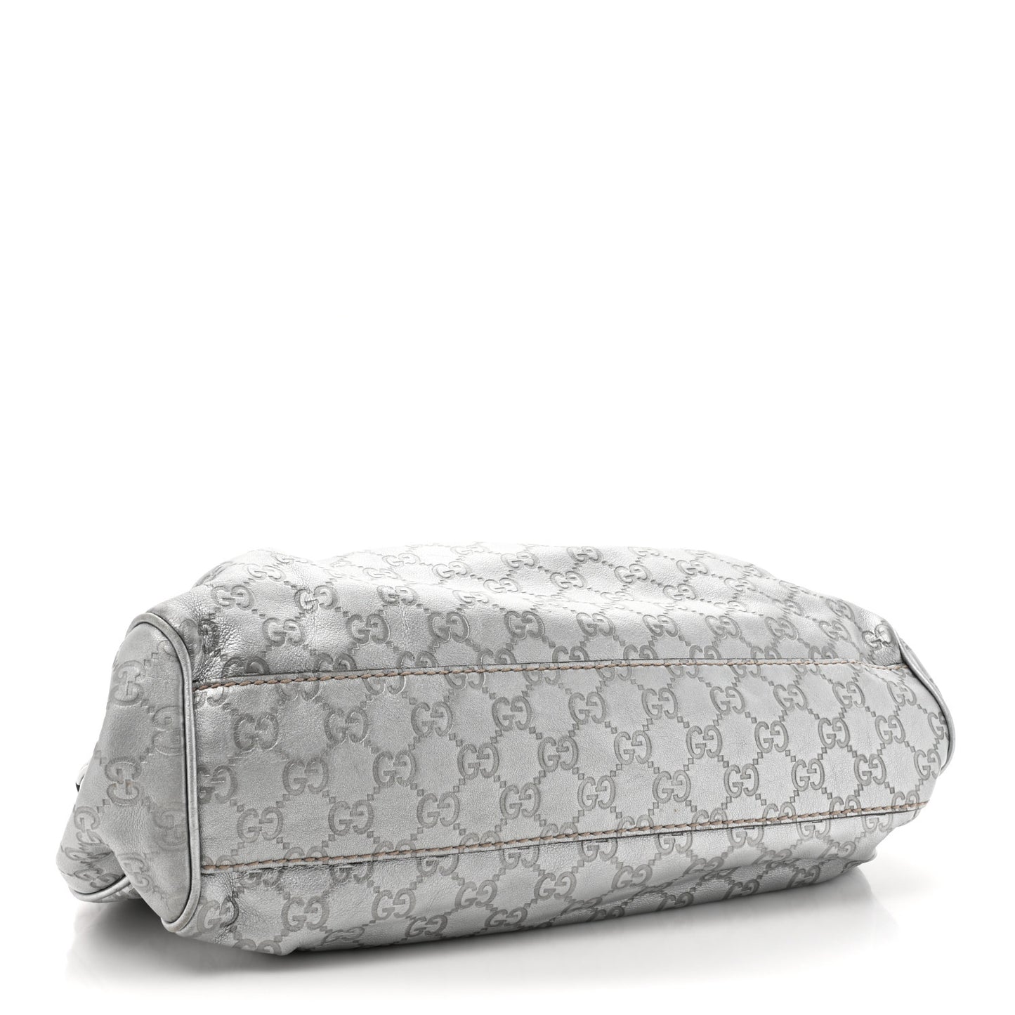 Metallic Guccissima Medium Sukey Tote Silver