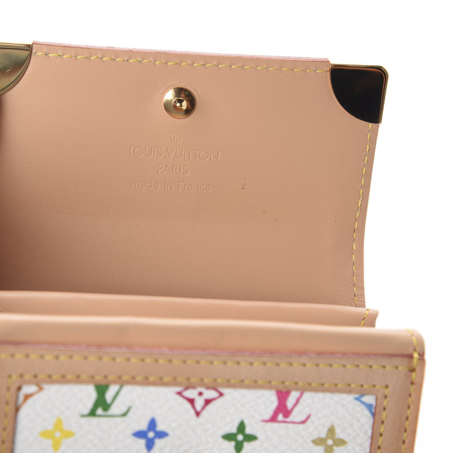 Monogram Multicolor Porte-Monnaie Plat Coin Purse White