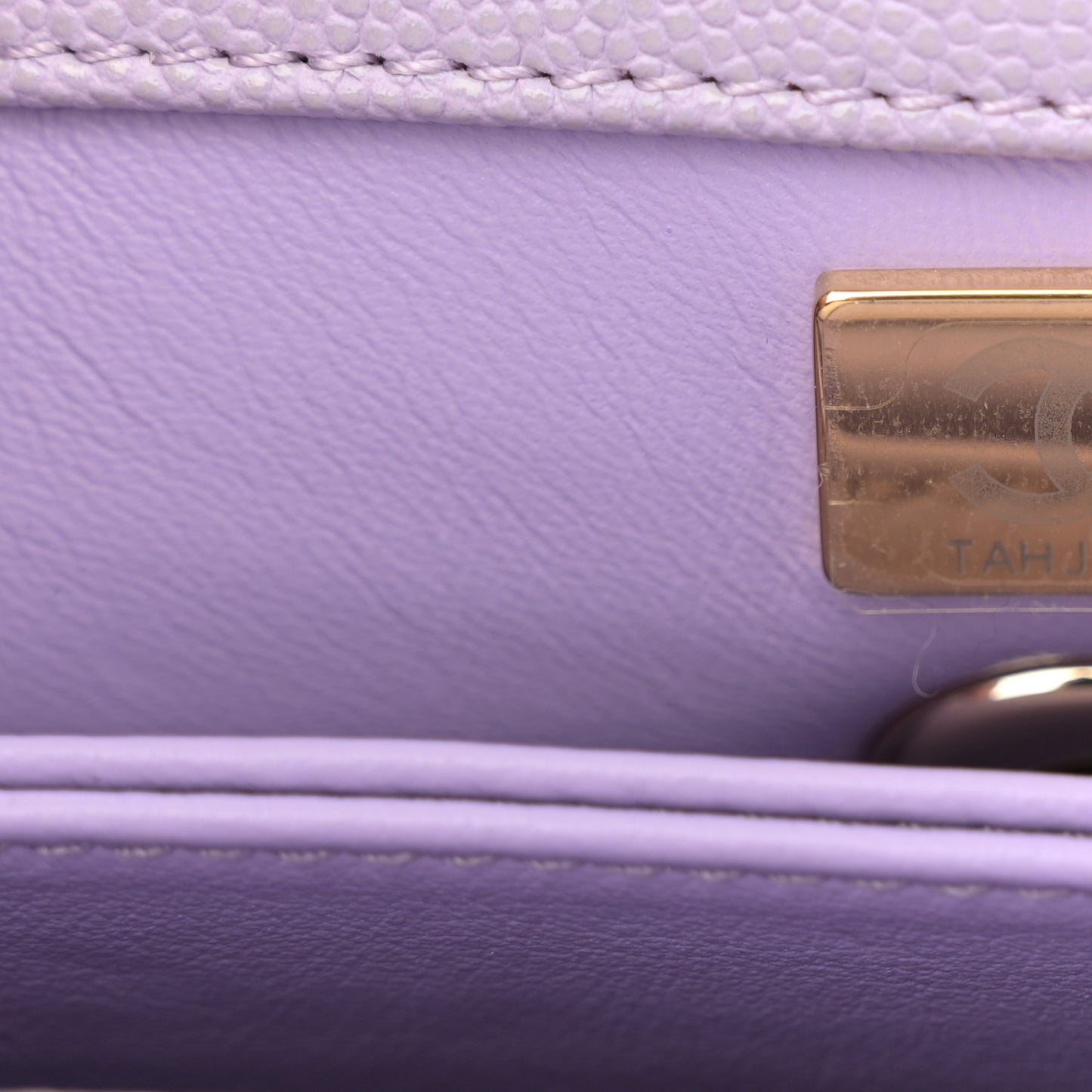 Caviar Quilted Mini Coco Handle Flap Light Purple