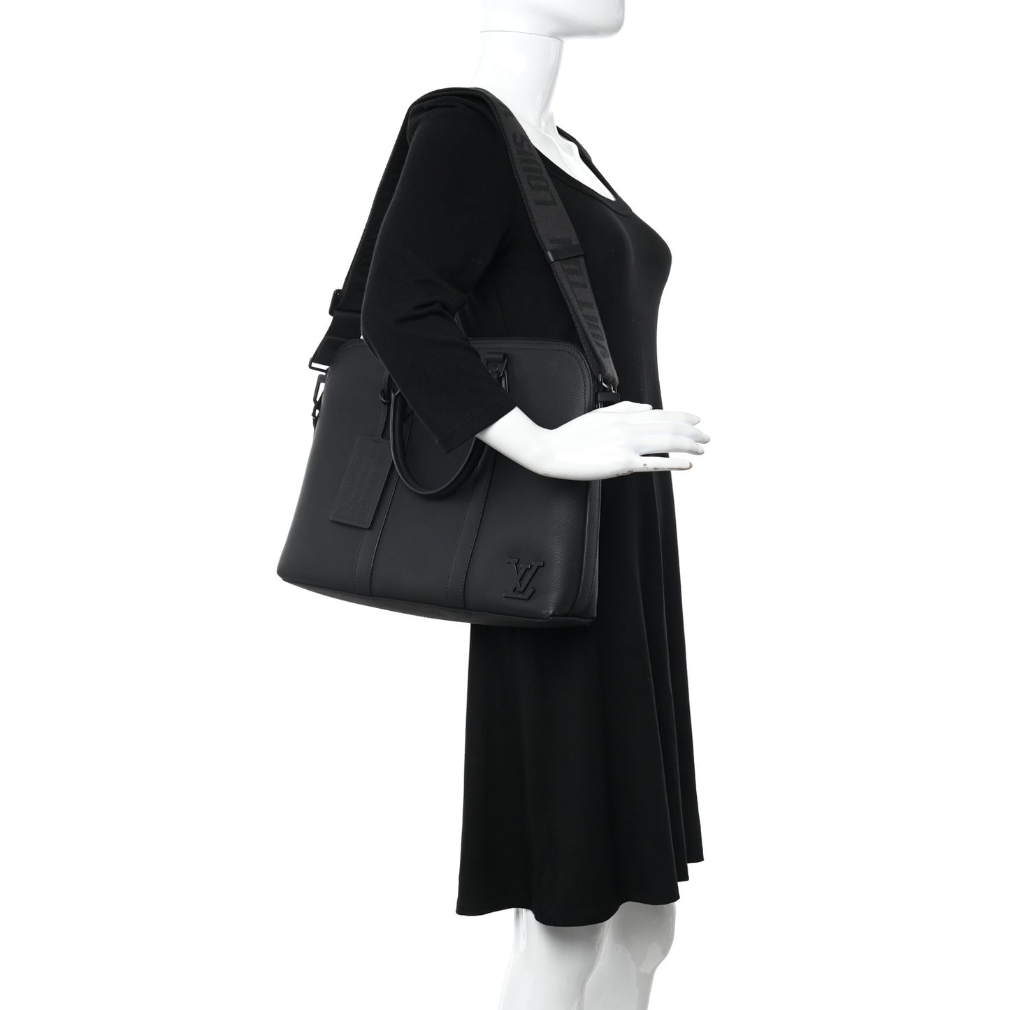 Calfskin Aerogram Takeoff Briefcase Black