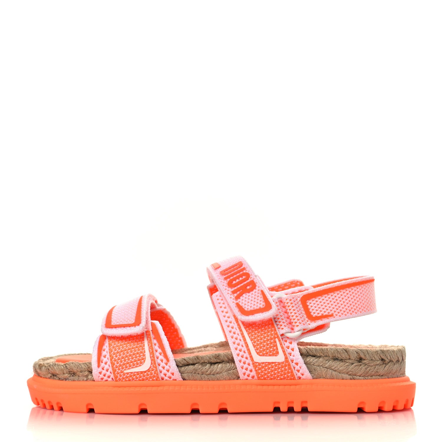 Christian Dior Technical Knit Jute Dioract 10mm Sandals 37 White