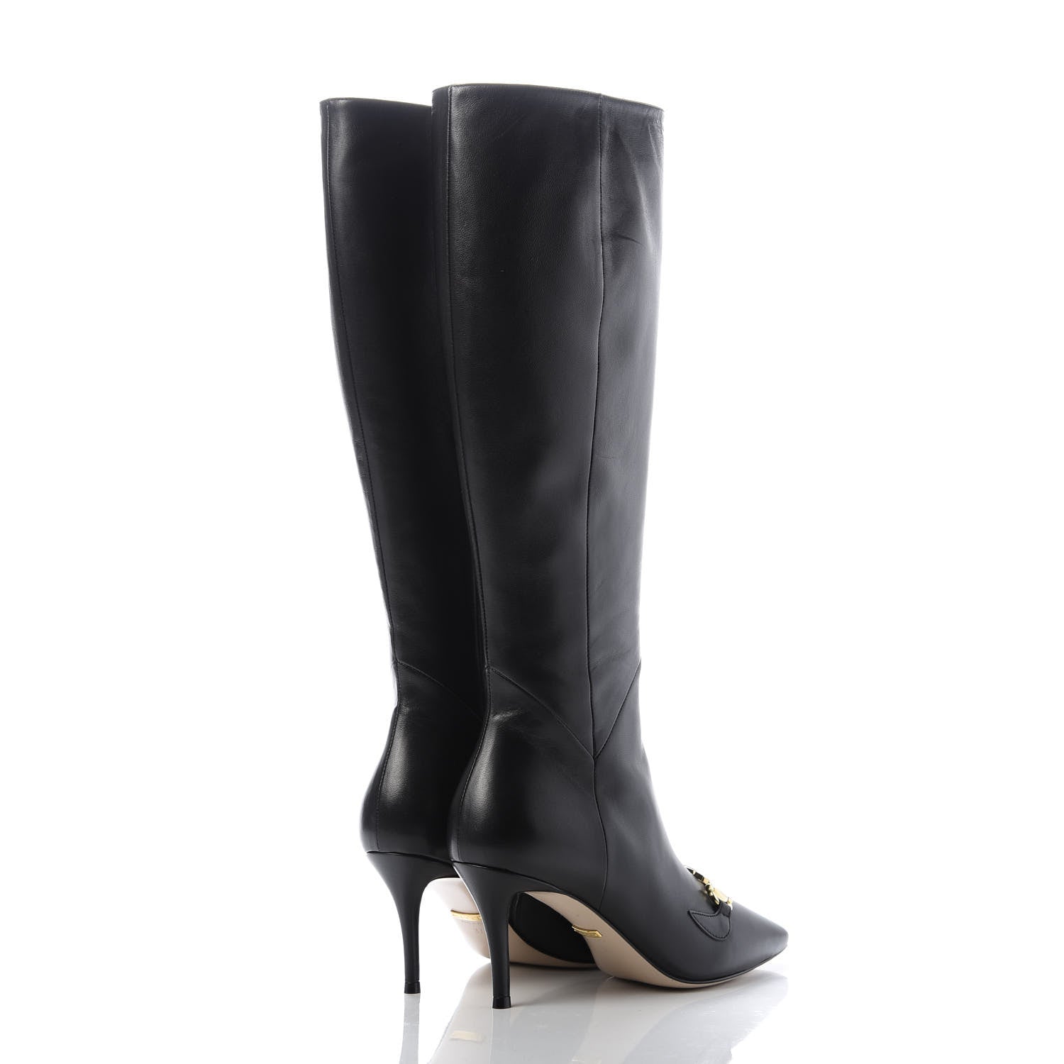 Gucci Calfskin Zumi Knee High Boots 37 Black 4 of 9