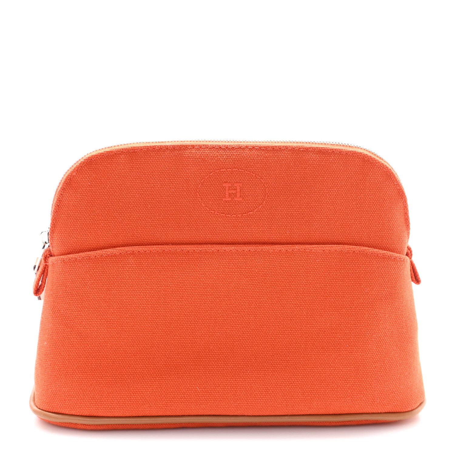 Hermes Cotton Canvas Mini Bolide Travel Cosmetic Pouch Feu 1745451