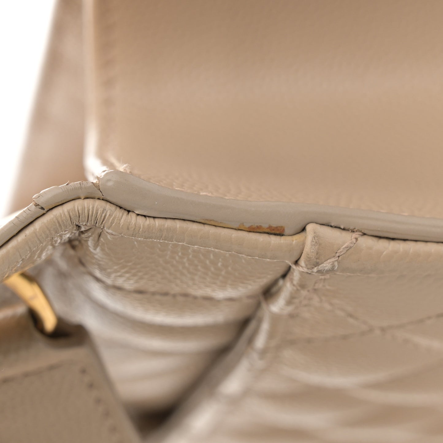 Grain De Poudre Textured Mixed Matelasse Medium Triquilt Monogram Satchel Dark Beige