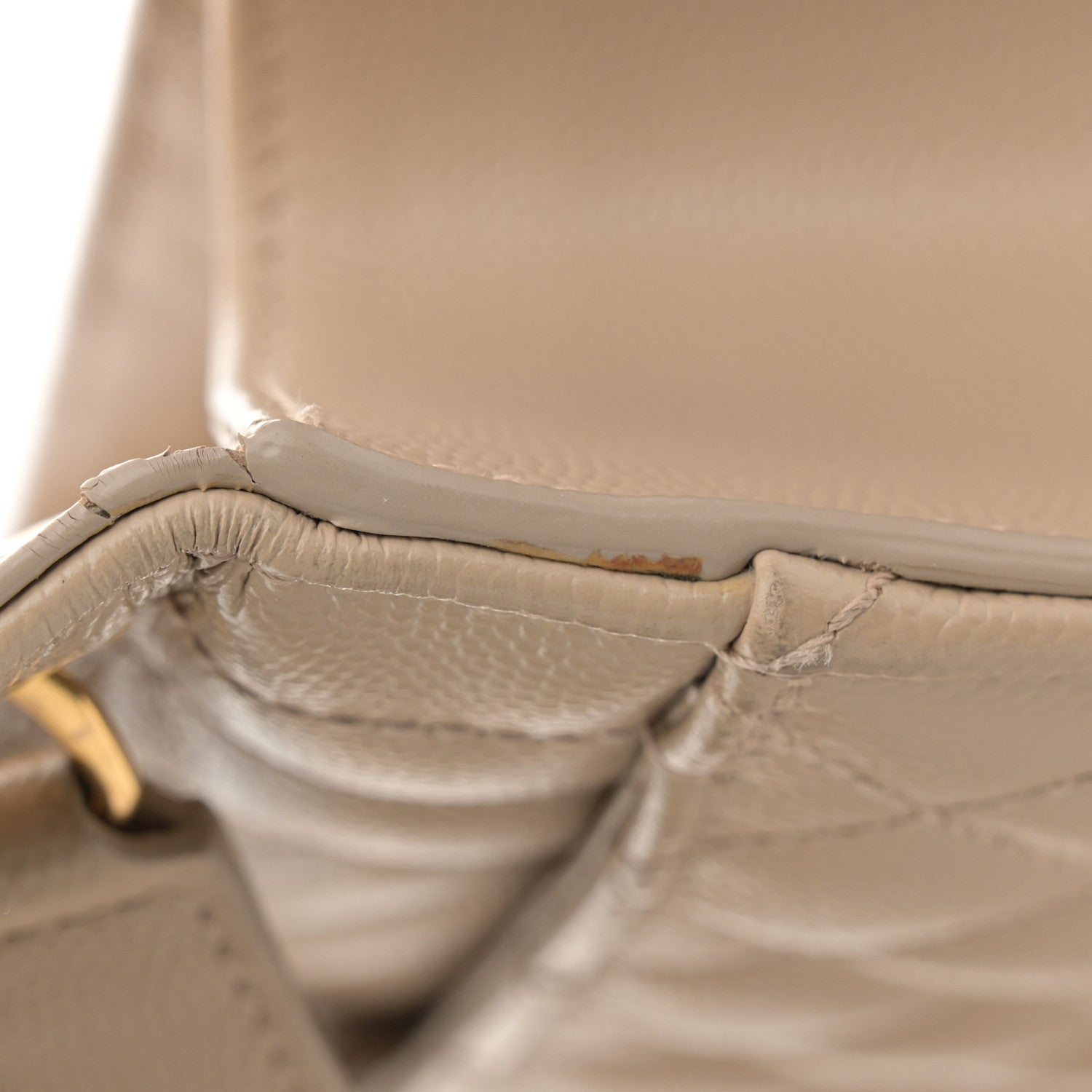 Saint Laurent Grain De Poudre Textured Mixed Matelasse Medium Triquilt Monogram Satchel Dark Beige 12 of 17