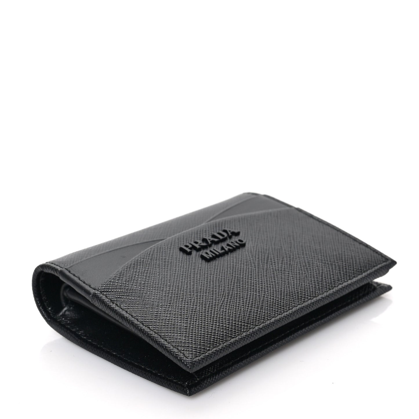 Saffiano Monochrome Compact Wallet Black