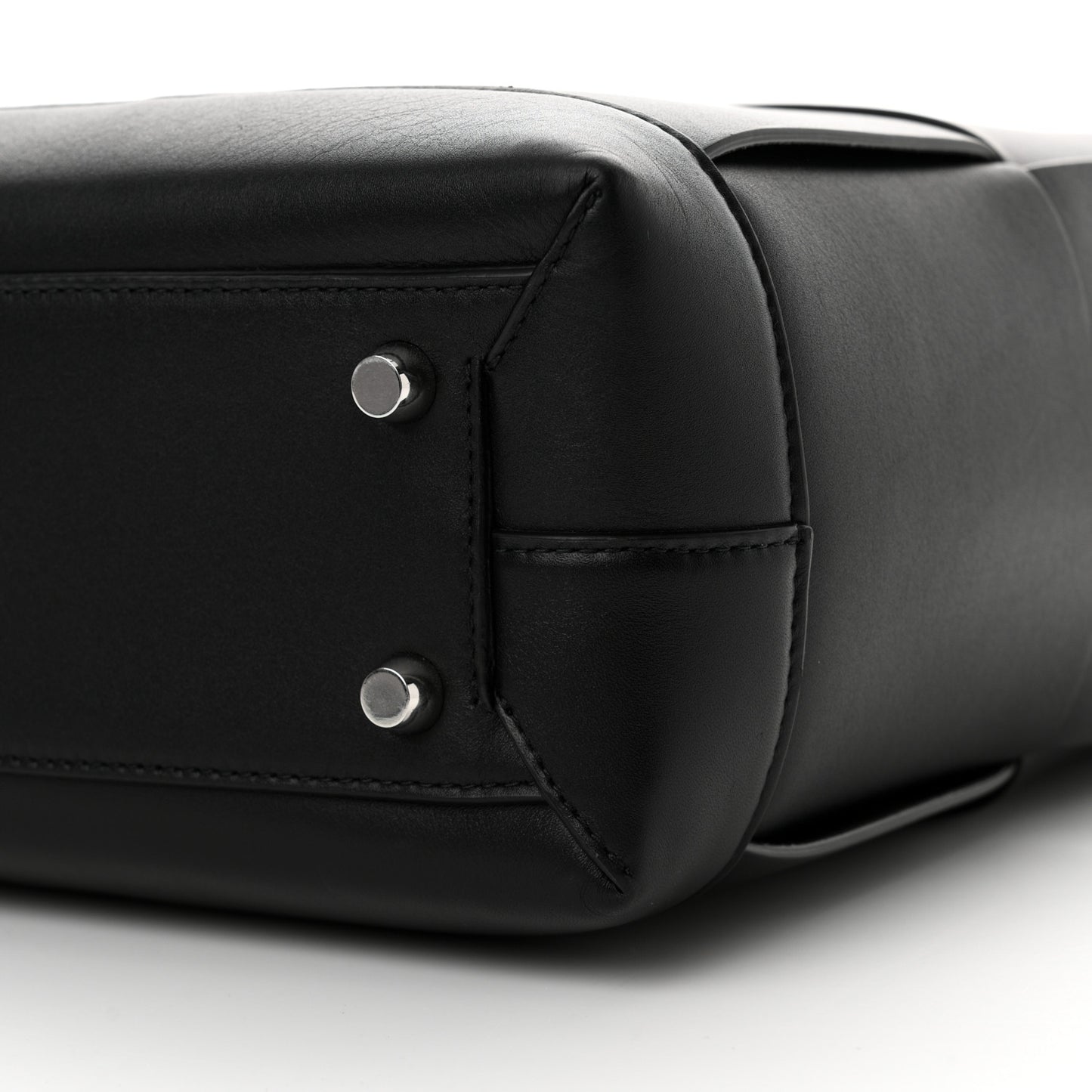 French Calfskin Maxi Intrecciato Large Vertical Arco Tote Black