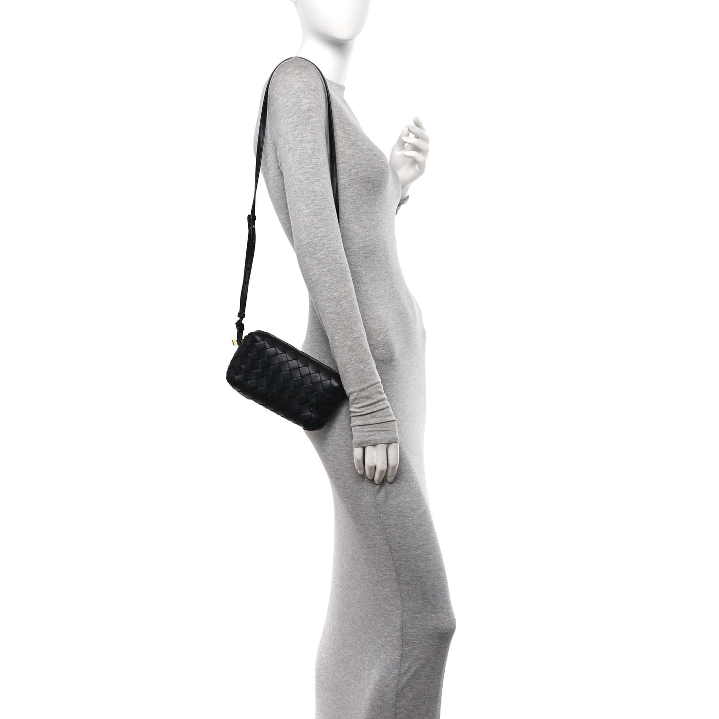 Nappa Intrecciato Nodini Mini Crossbody Black