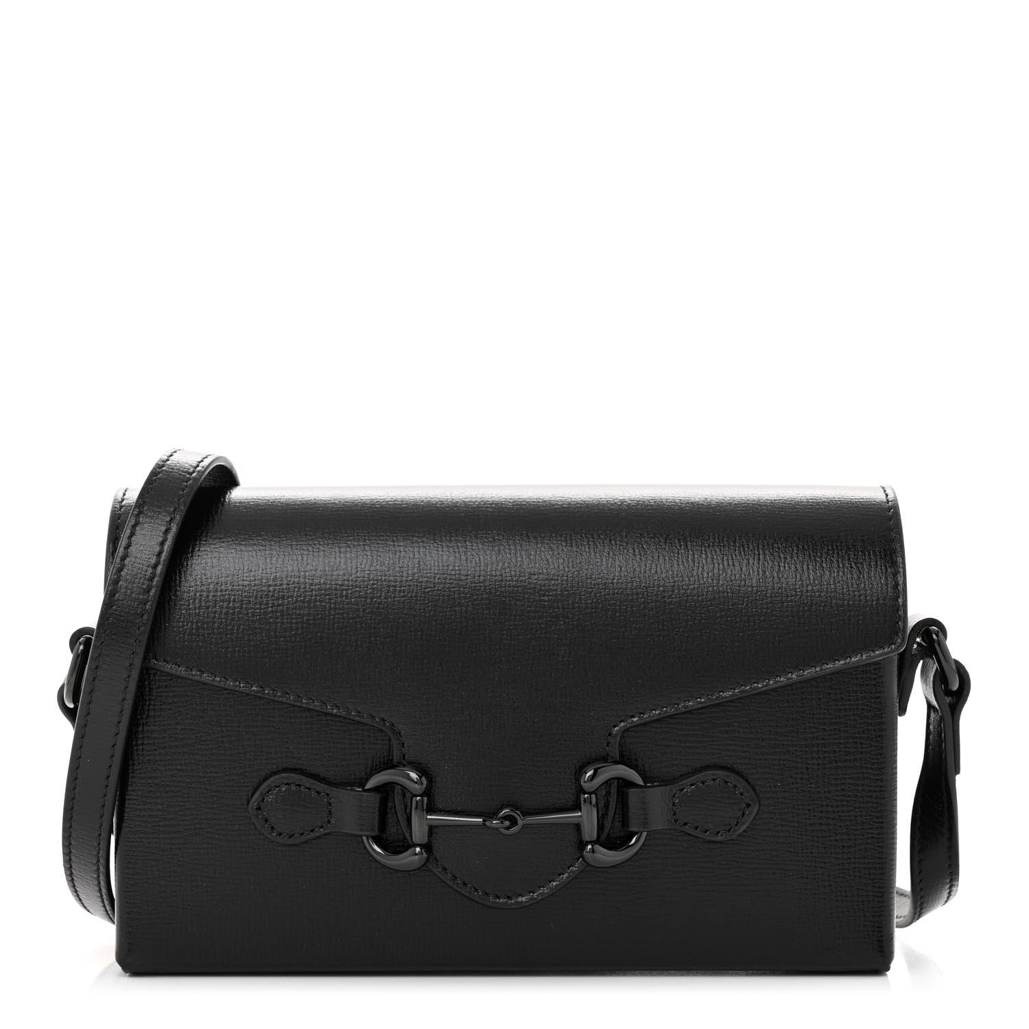 Gucci Azalea Calfskin Monochrome Mini Horsebit 1955 Shoulder Bag Black 1 of 10