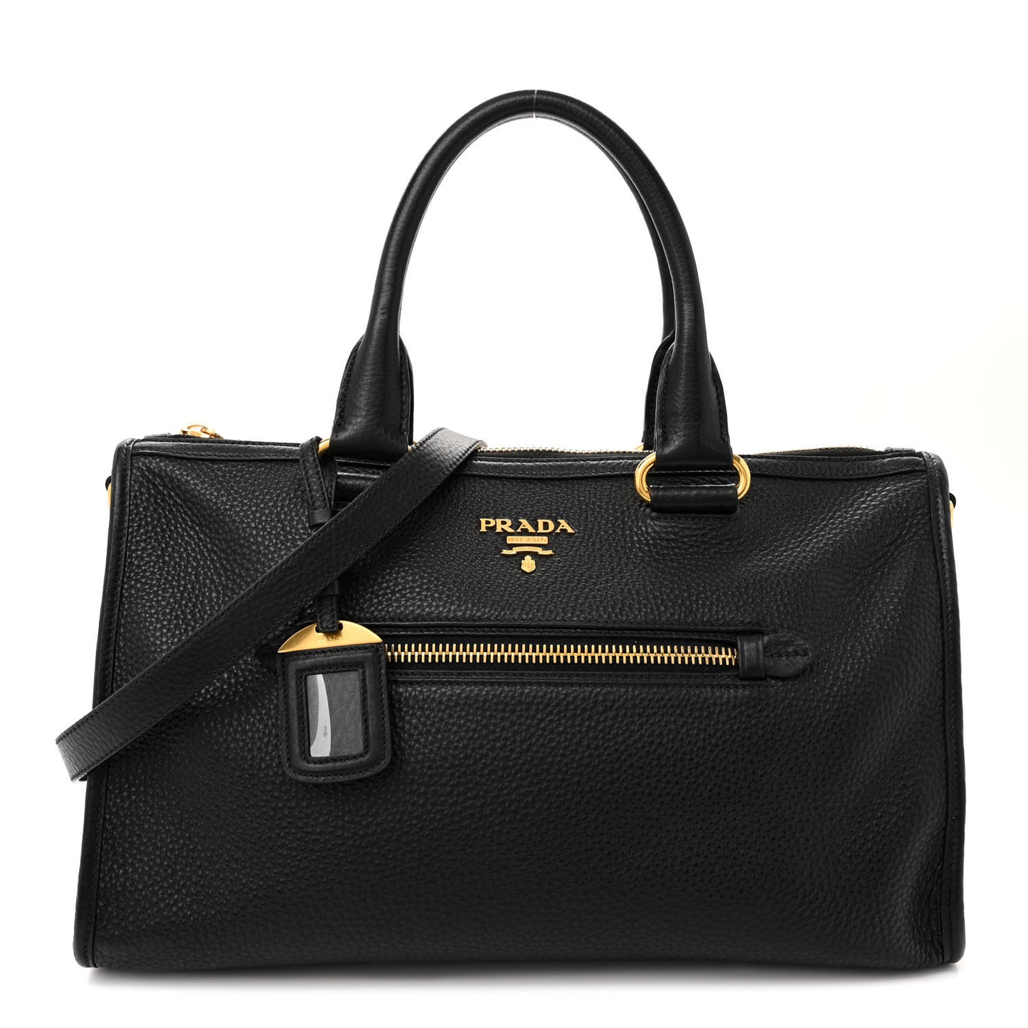 Vitello Daino Shopping Satchel Black