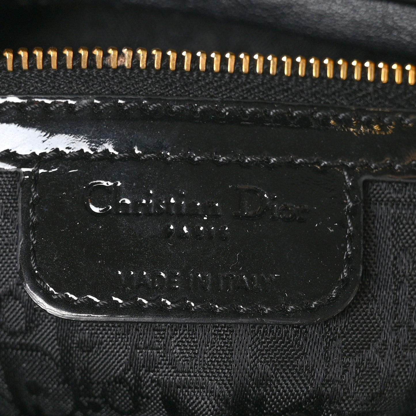 Patent Cannage Large Lady Dior Black