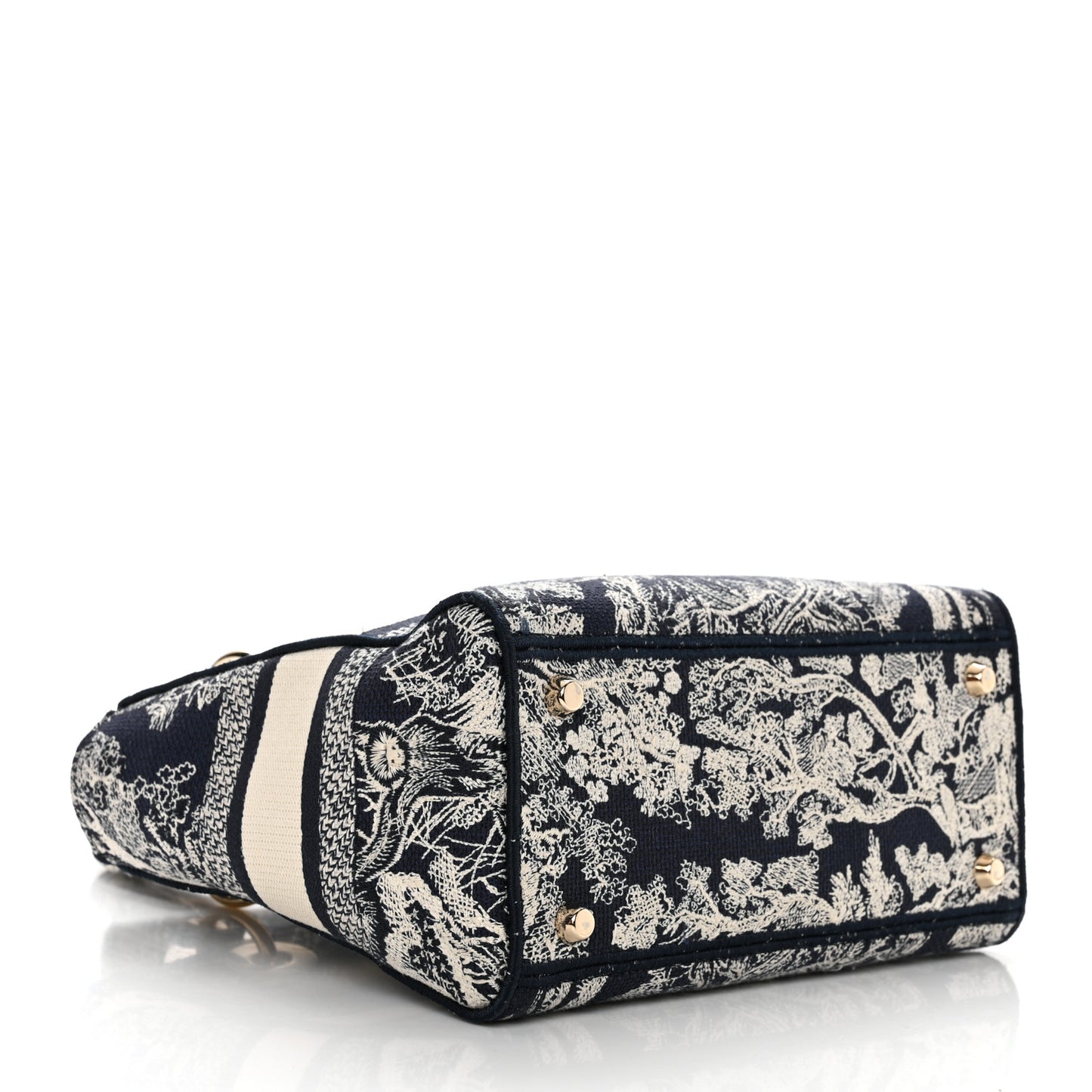 Canvas Toile De Jouy Reverse Embroidered Medium Lady D-Lite Navy