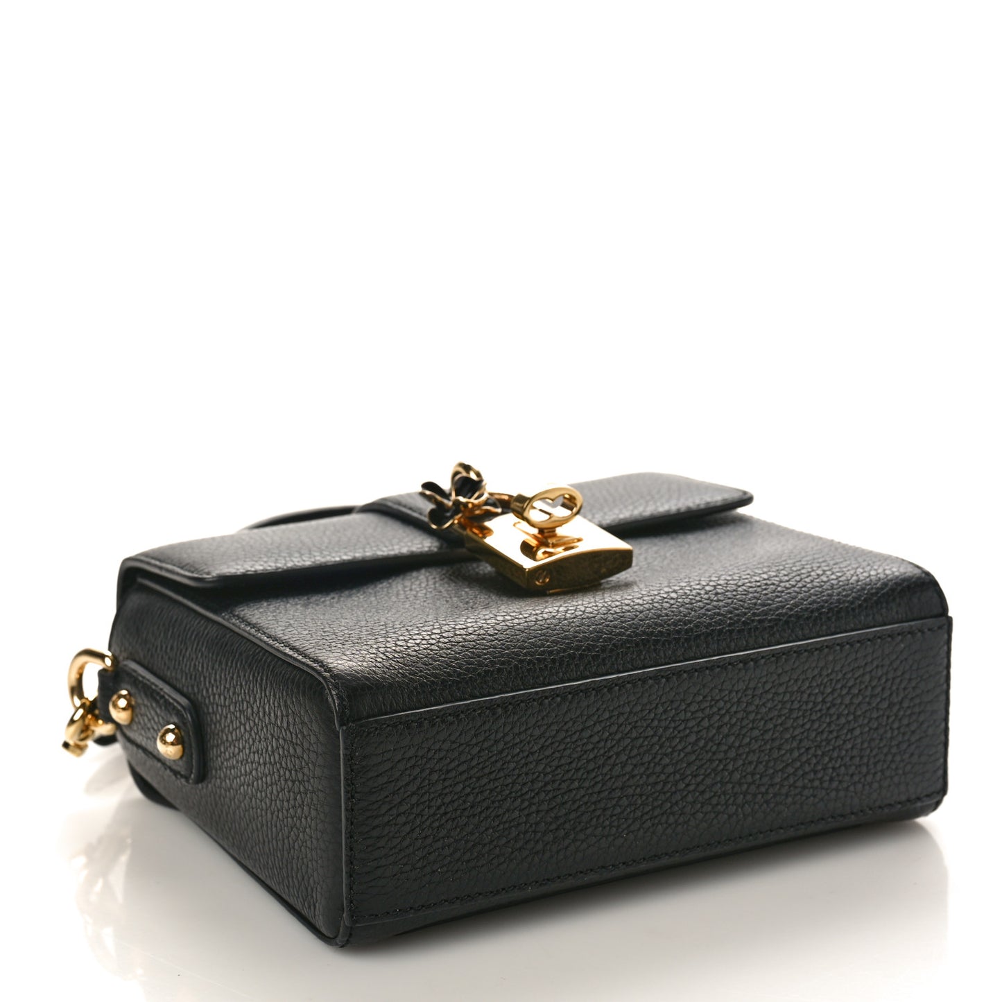 DOLCE GABBANA Calfskin Miss Bonita Top Handle Bag Black