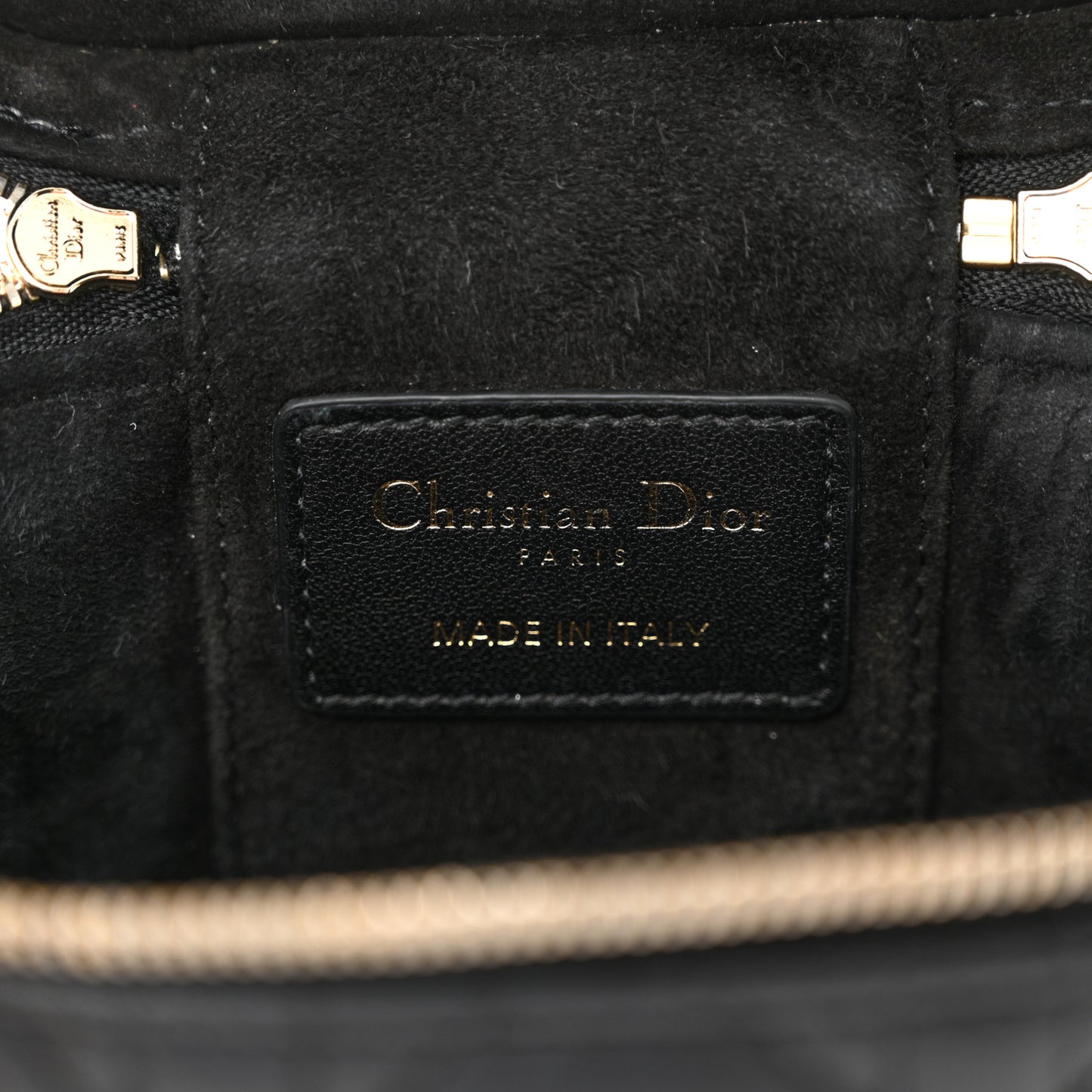 Lambskin Cannage Micro Lady Dior Vanity Case Black