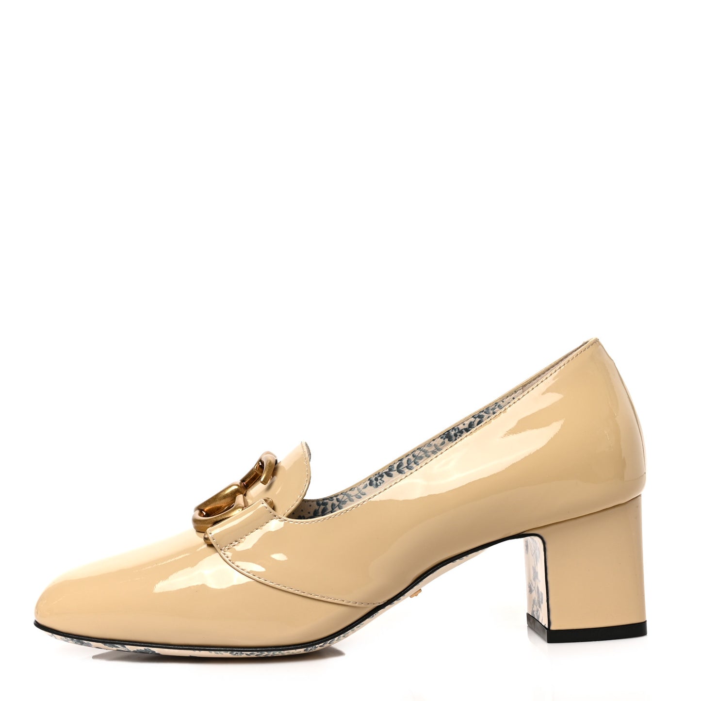 Vernice GG Victoire 55mm Loafer Pumps 38.5 Sand Storm