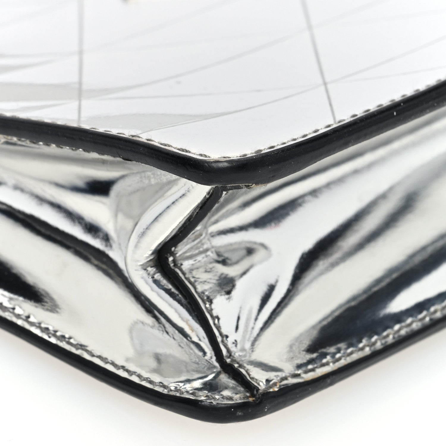 Prada Spazzolato Metal Triangle Logo Triangle Patterned Mini Shoulder Bag Argento 8 of 10