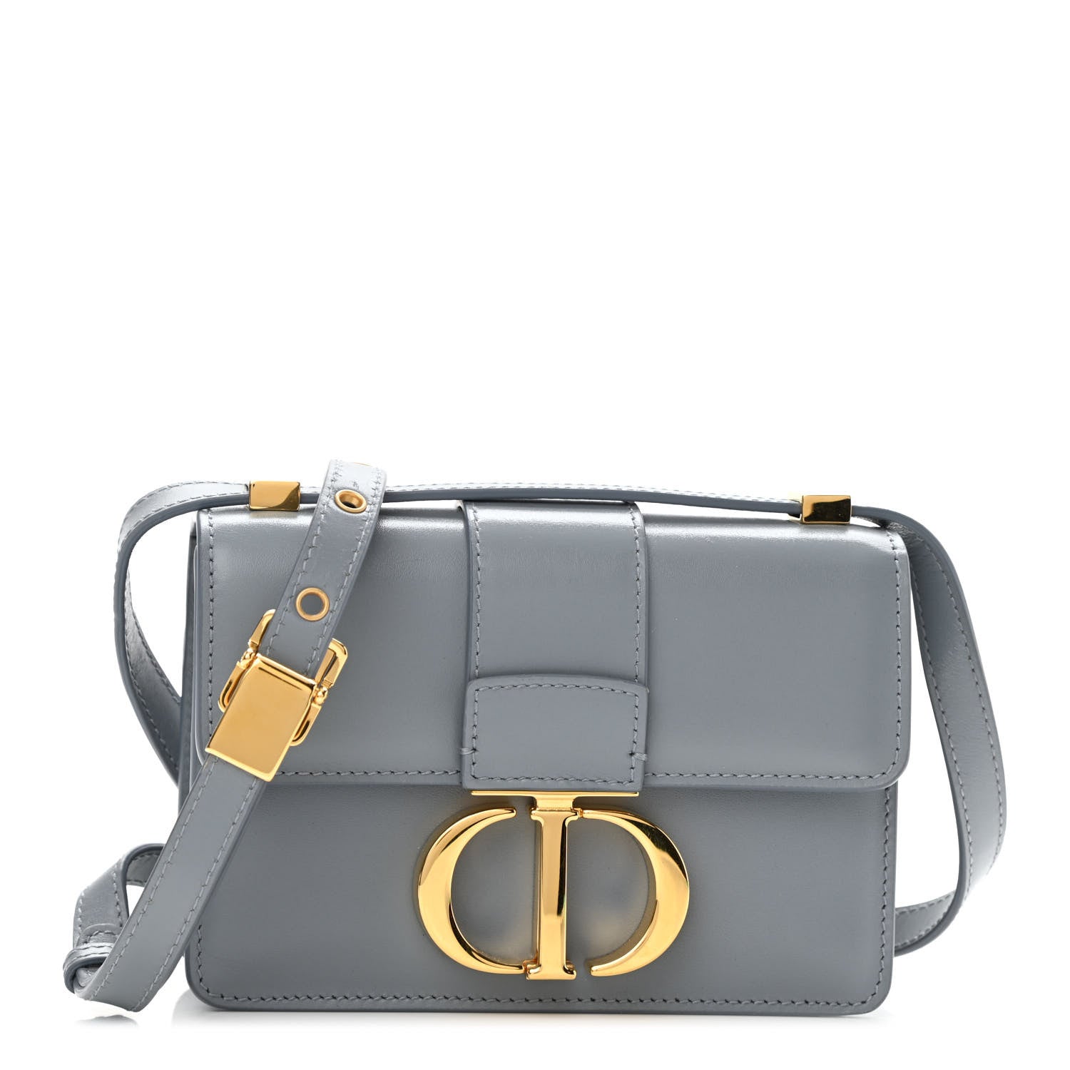 Christian Dior Smooth Calfskin Micro 30 Montaigne Flap Bag Blue Gray 1 of 8