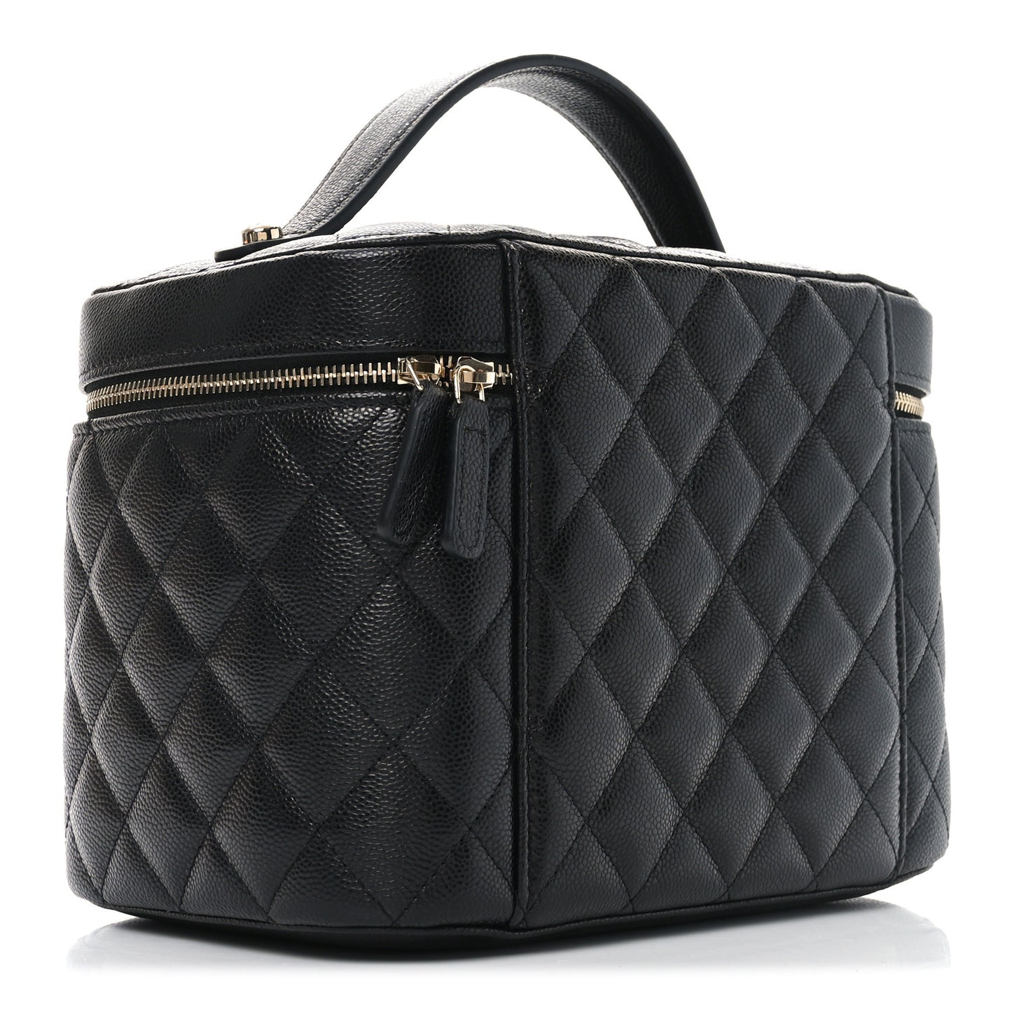 Caviar Quilted Large Vanity Pouch Black