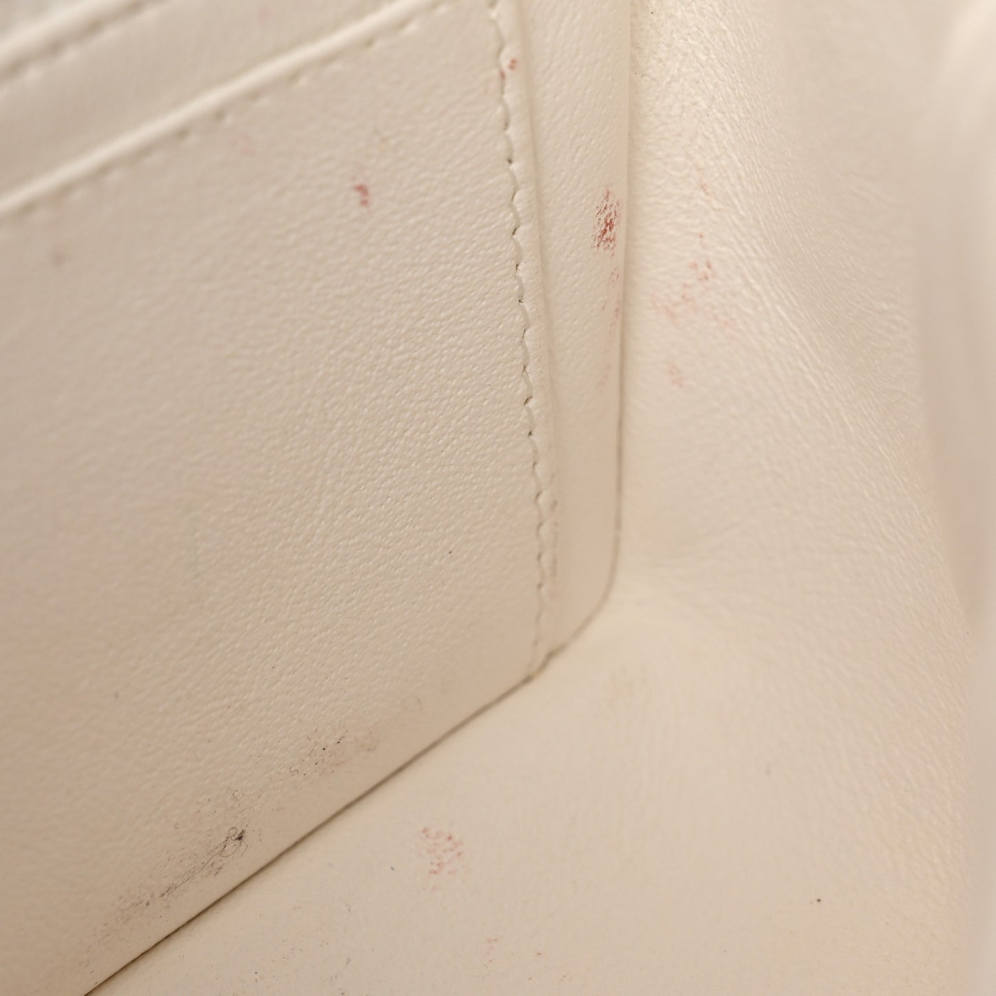 Lambskin Quilted Mini Rectangular Flap White