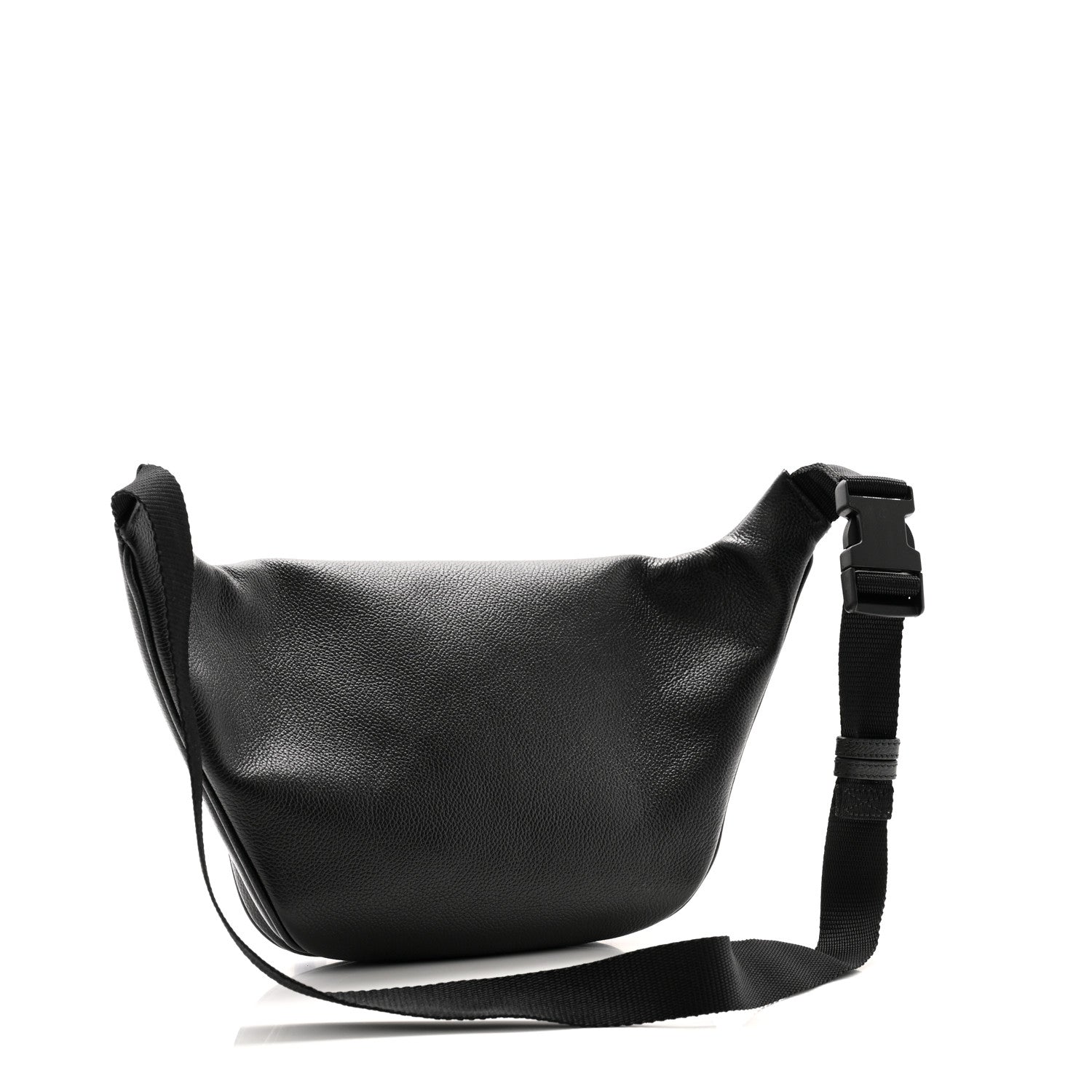 Balenciaga Grained Calfskin Tape Logo Explorer Belt Bag Black White 3 of 11
