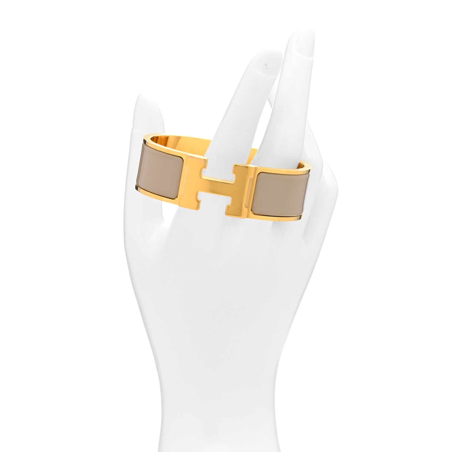 Enamel Wide Clic Clac H Bracelet PM Marron Glace