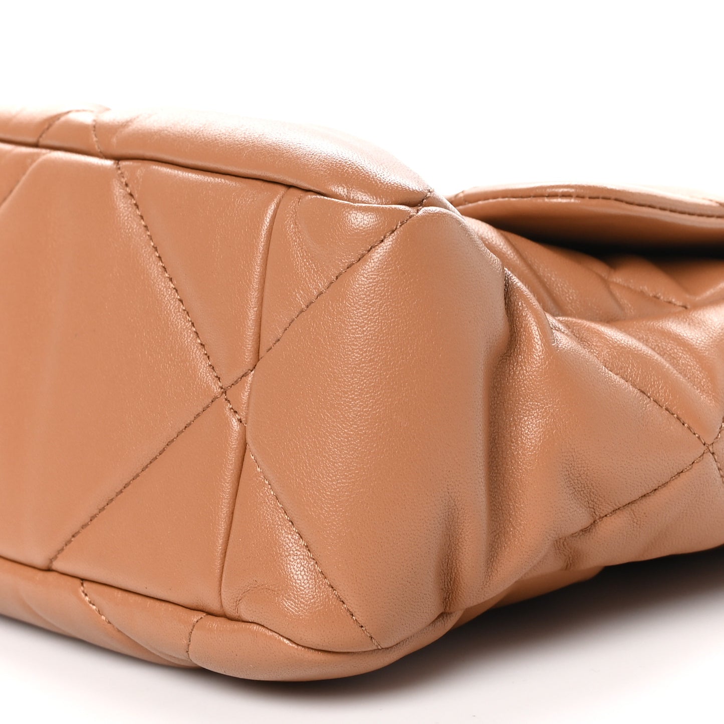 Lambskin Quilted Large Chanel 19 Flap Brown