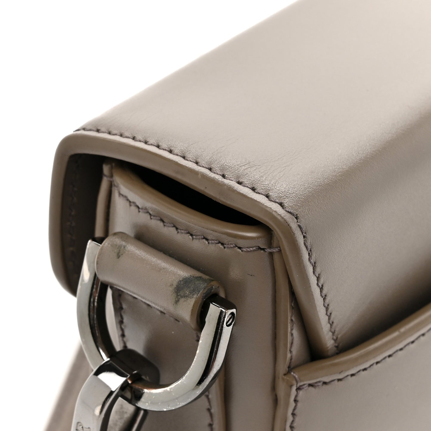 Smooth Calfskin Lock Messenger Bag Beige
