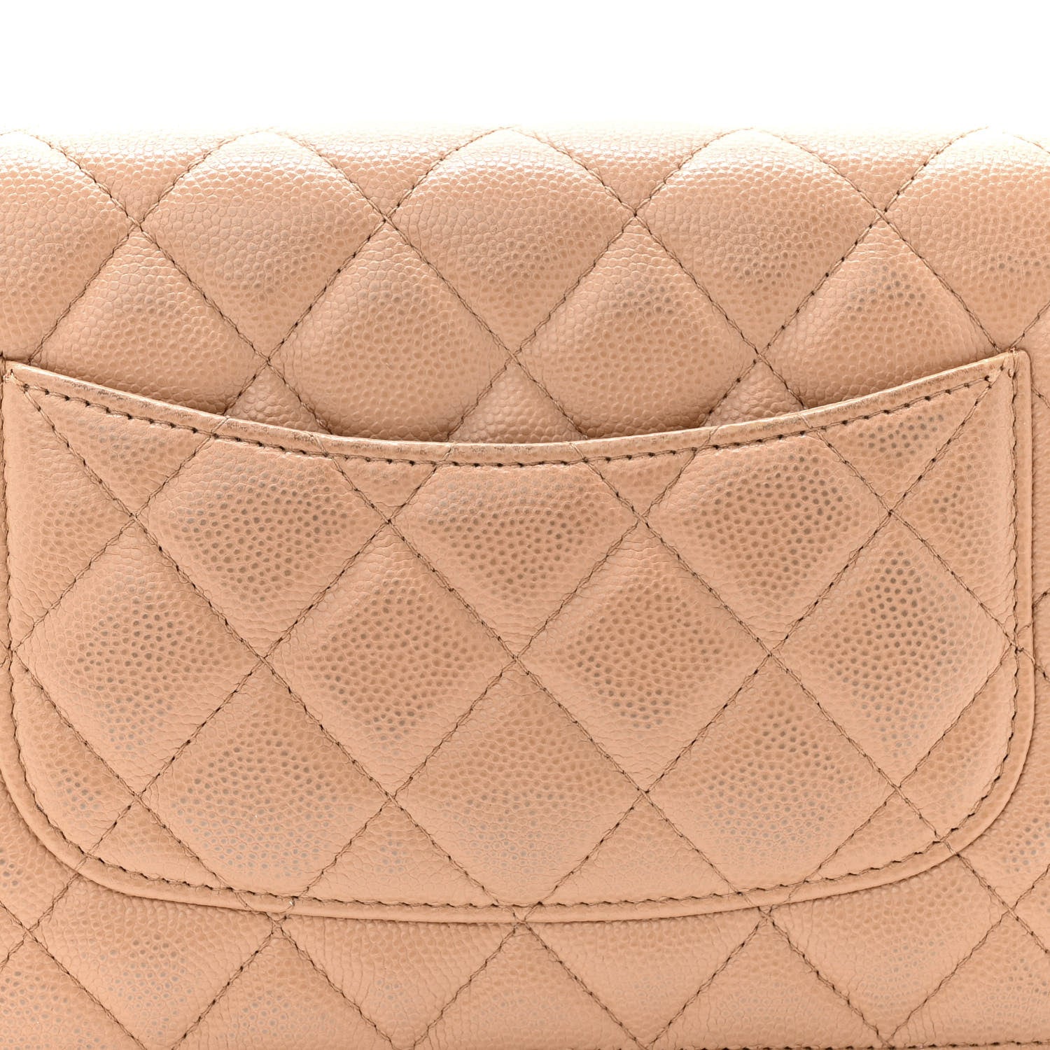 Chanel Caviar Quilted Wallet on Chain WOC Dark Beige 16 of 16