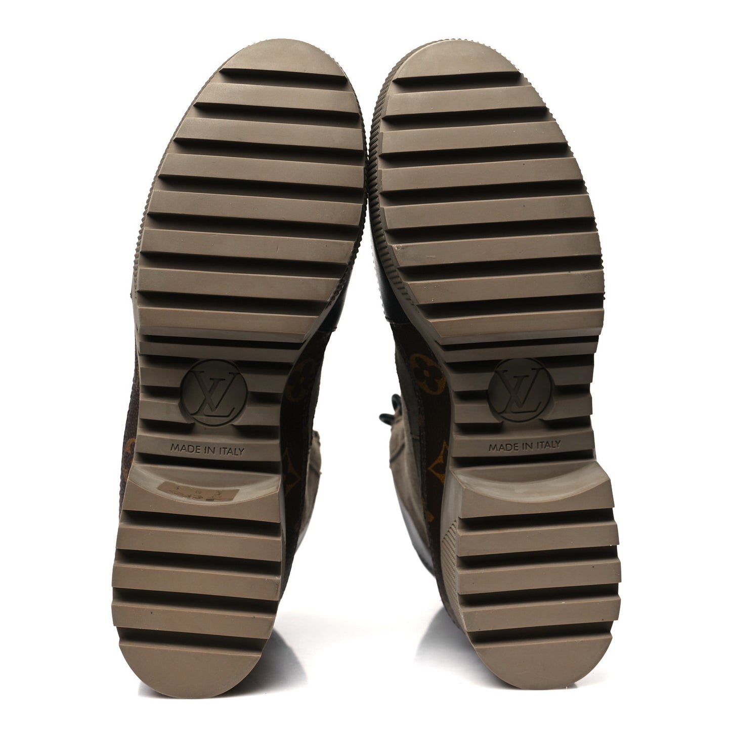 Suede Calfskin Monogram Laureate Platform Desert Boots Taupe