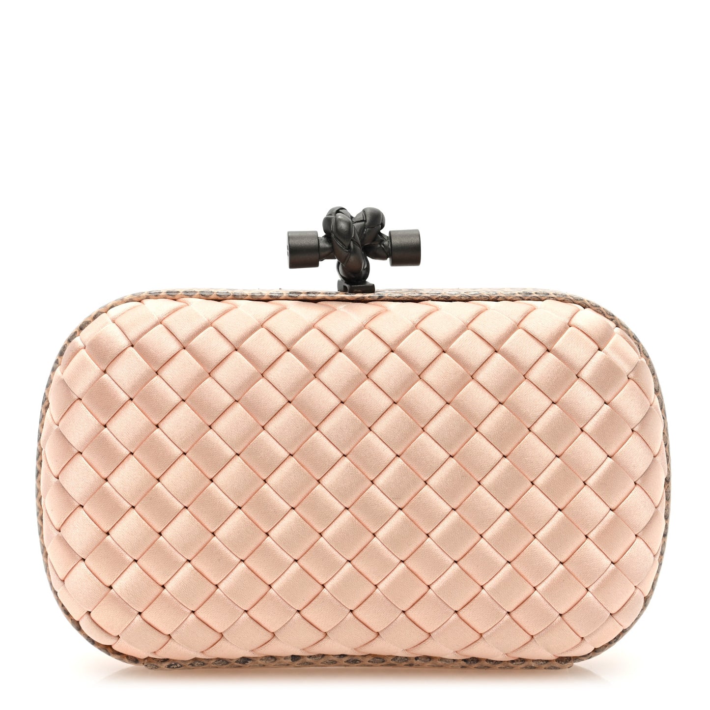 Satin Intreccio Impero Ayers Knot Clutch Flamingo