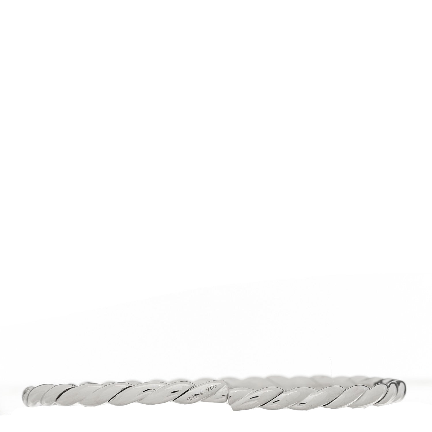 David Yurman 18K White Gold Diamond 3.5mm Paveflex Single Row Bracelet 2 of 3