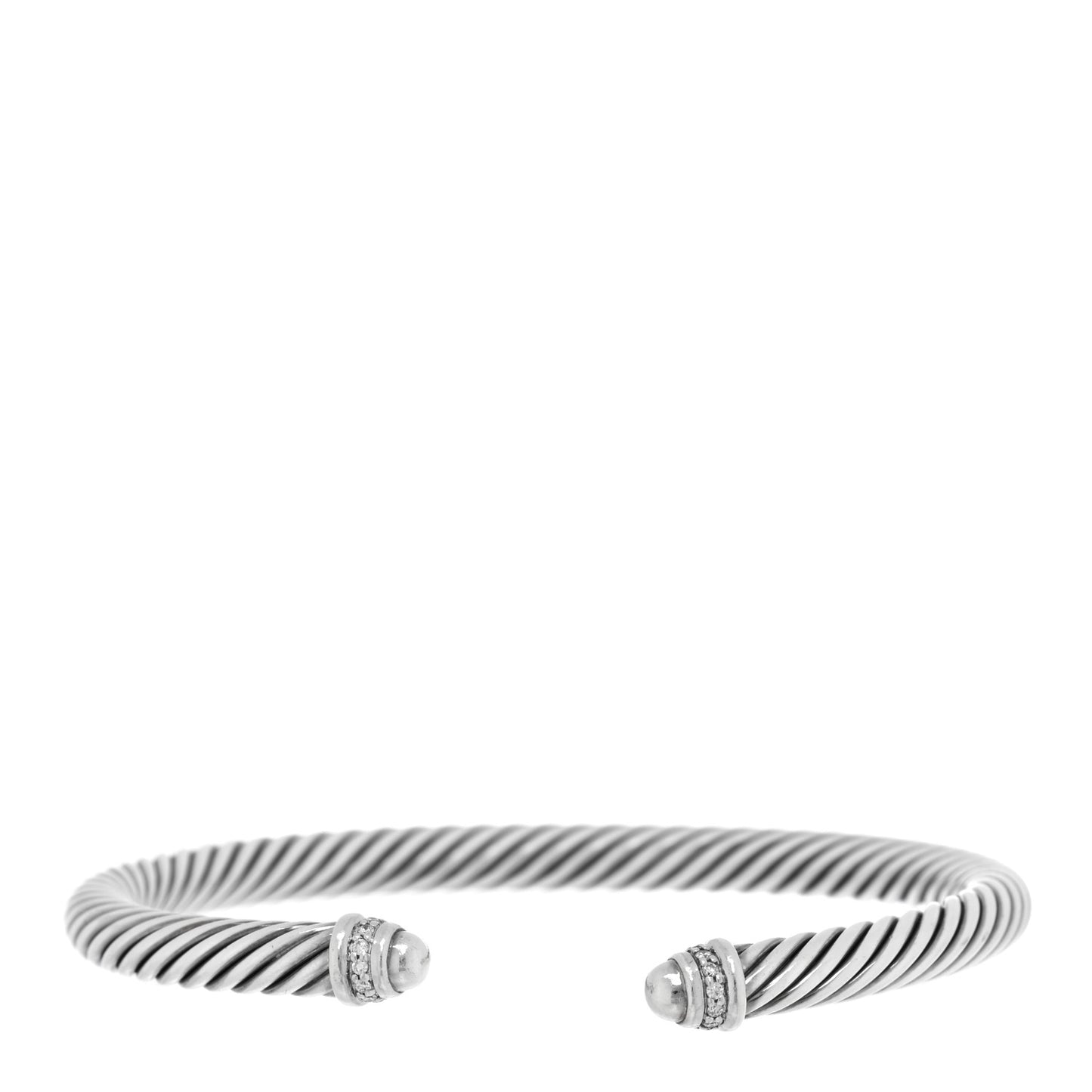 Sterling Silver Diamond 5mm Cable Classics Dome Bracelet