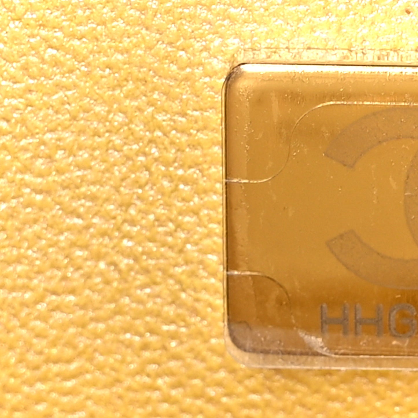 Iridescent Caviar Quilted Medium Double Flap Yellow