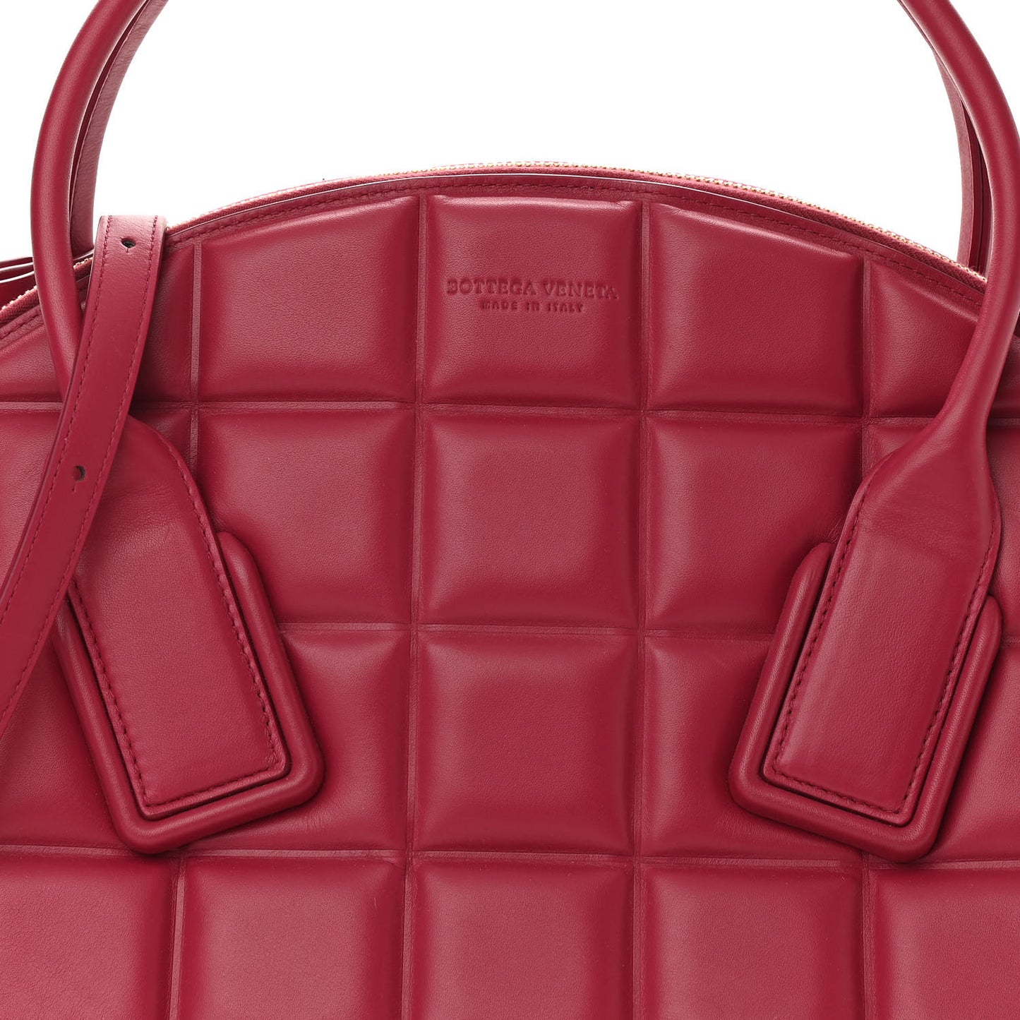 Butter Calfskin Padded Swoop Amaranto