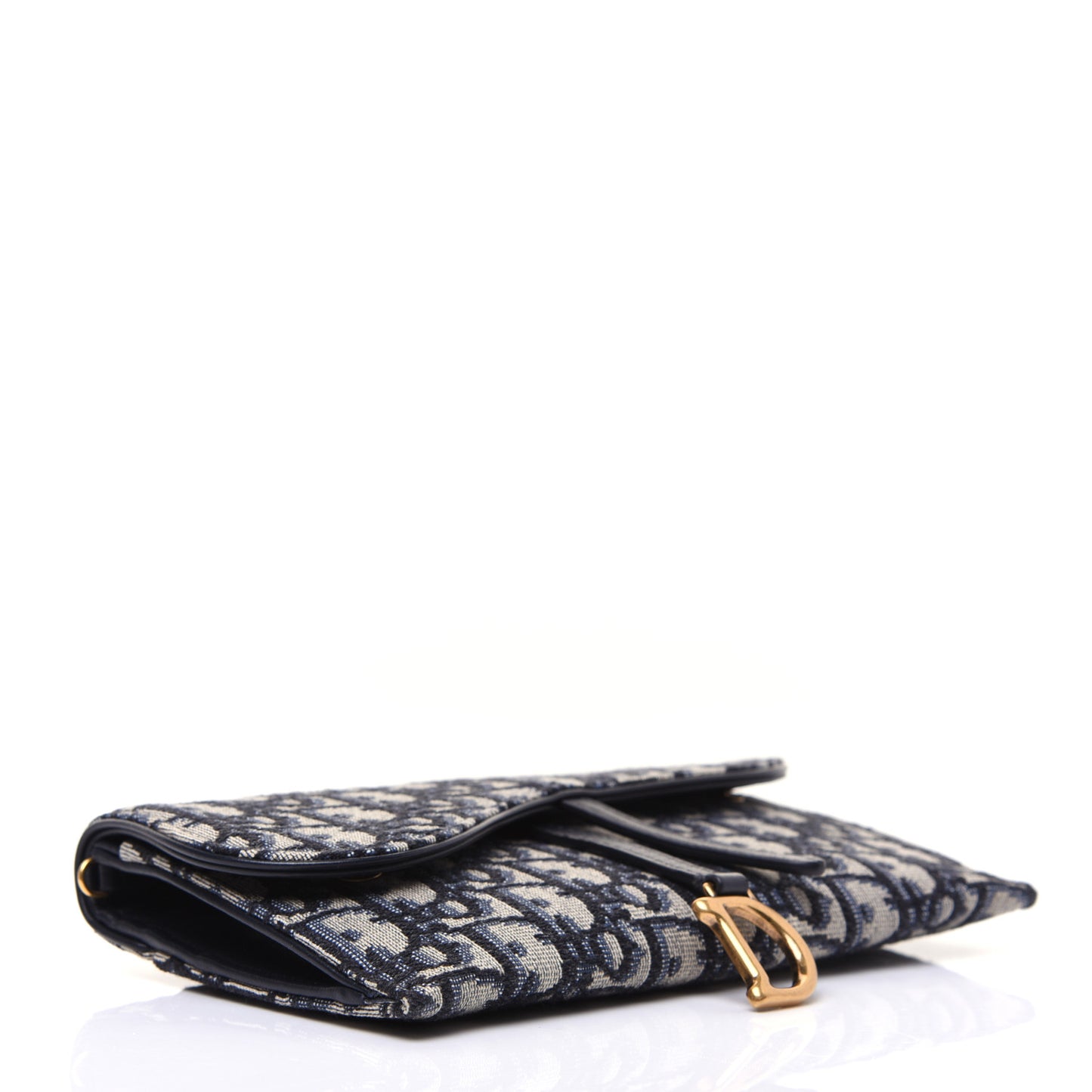 Oblique Saddle Chain Long Wallet Blue