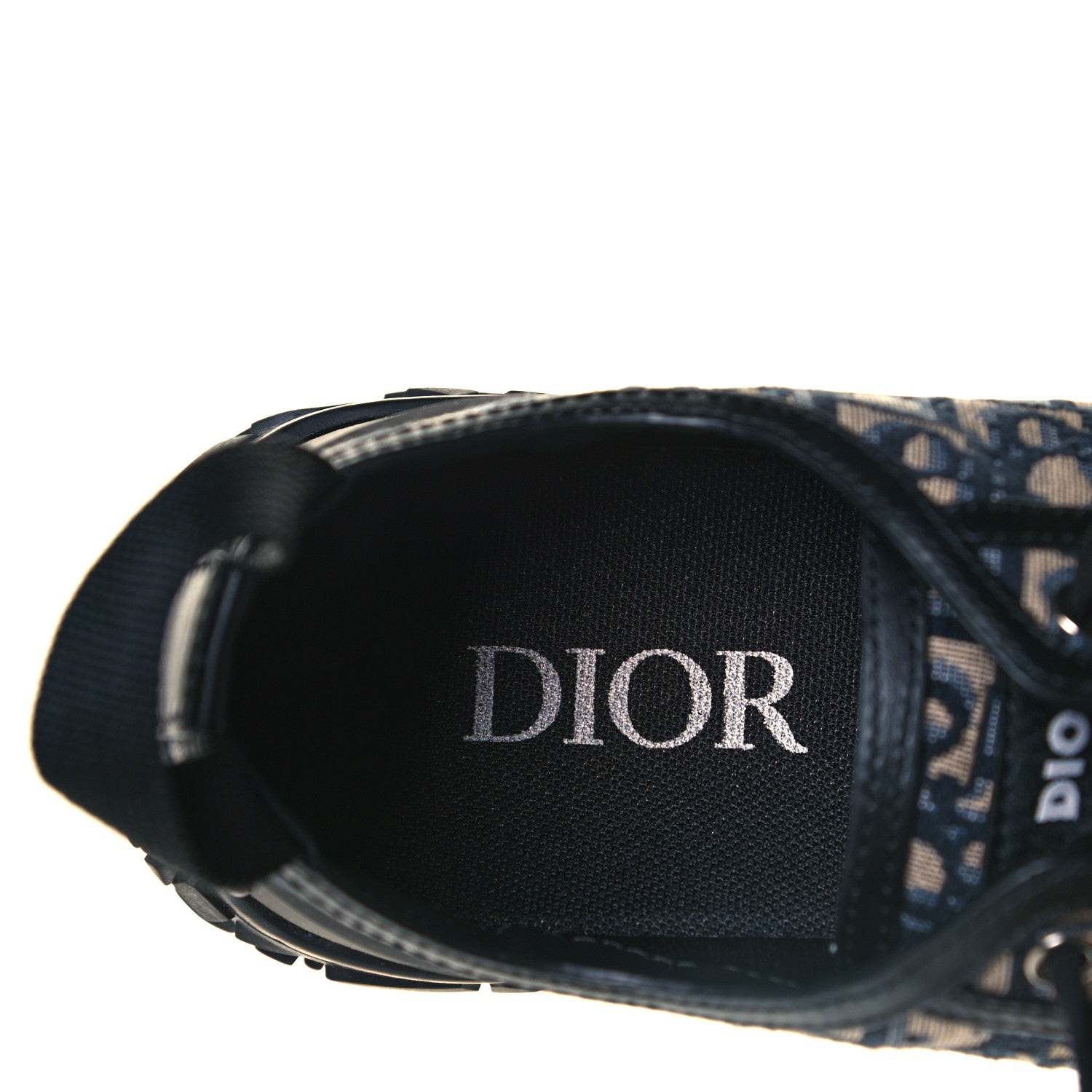 Christian Dior Jacquard Rubber Oblique Mens B28 Low Top Sneakers 44 Black Apricot 8 of 9