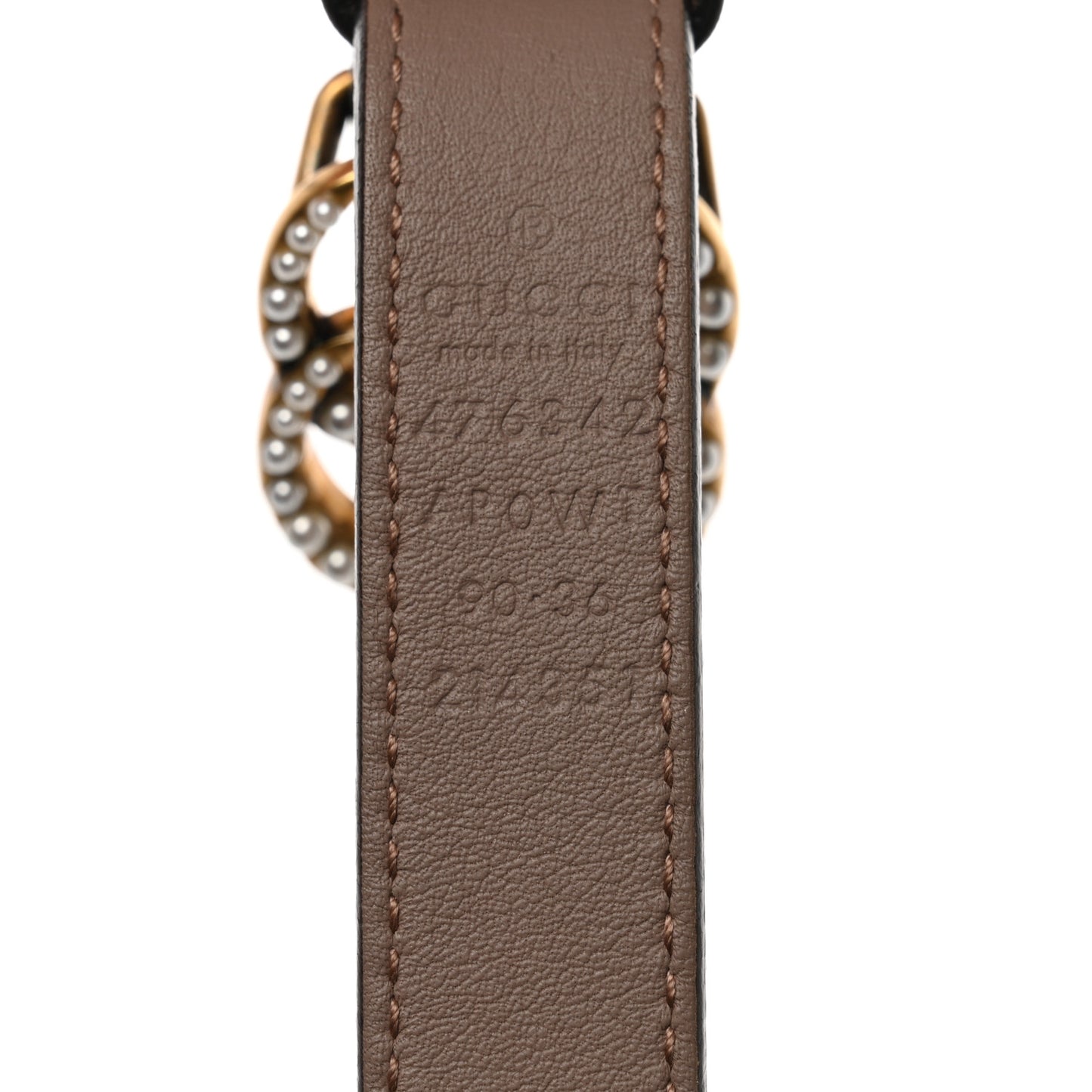 Calfskin Pearl Double G 20mm Belt 90 36 Porcelain Rose