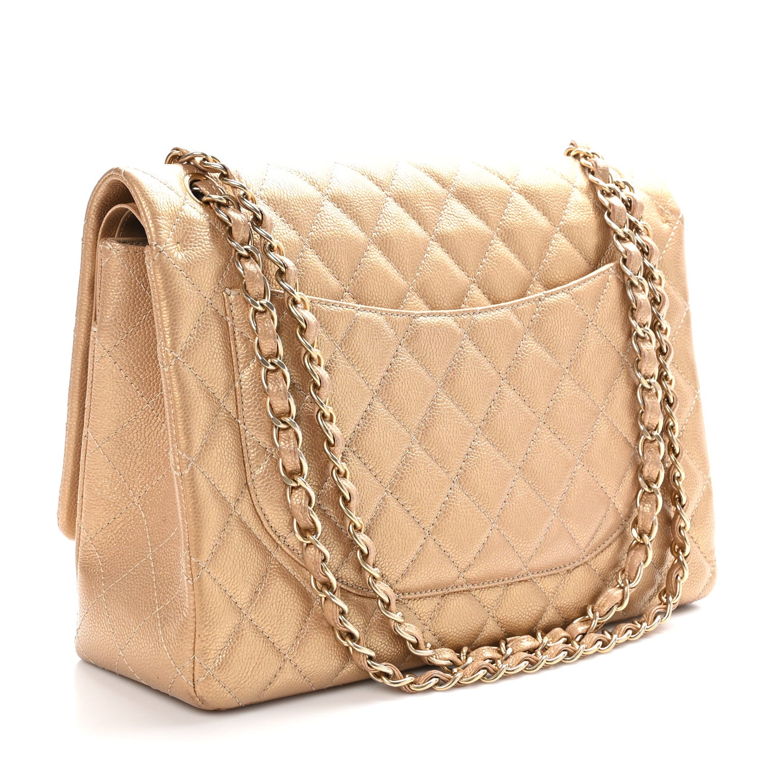 Chanel Metallic Caviar Quilted Maxi Double Flap Copper 3 of 11