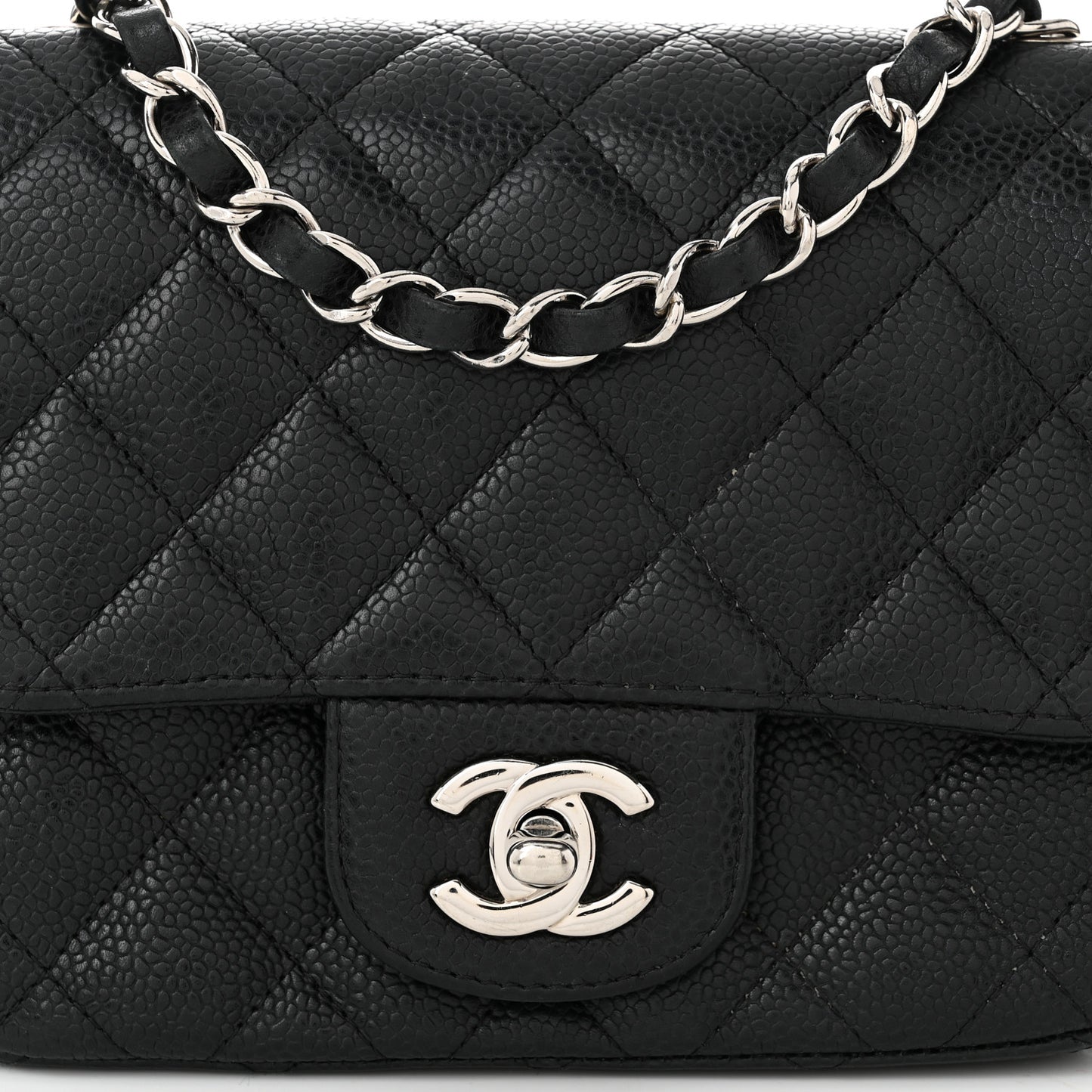Caviar Quilted Mini Square Flap Black